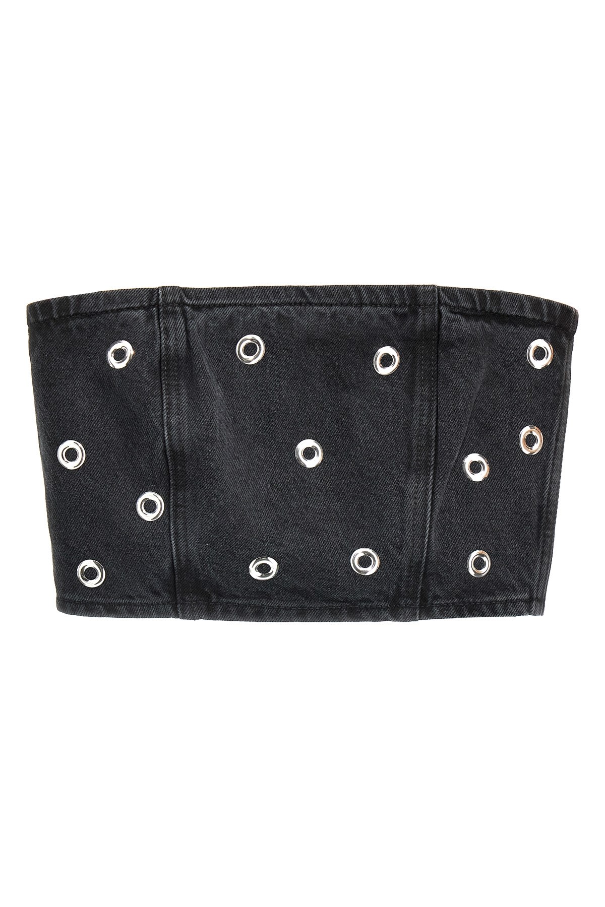 Rotate Birger Christensen Rotate Embellished Denim Bustier