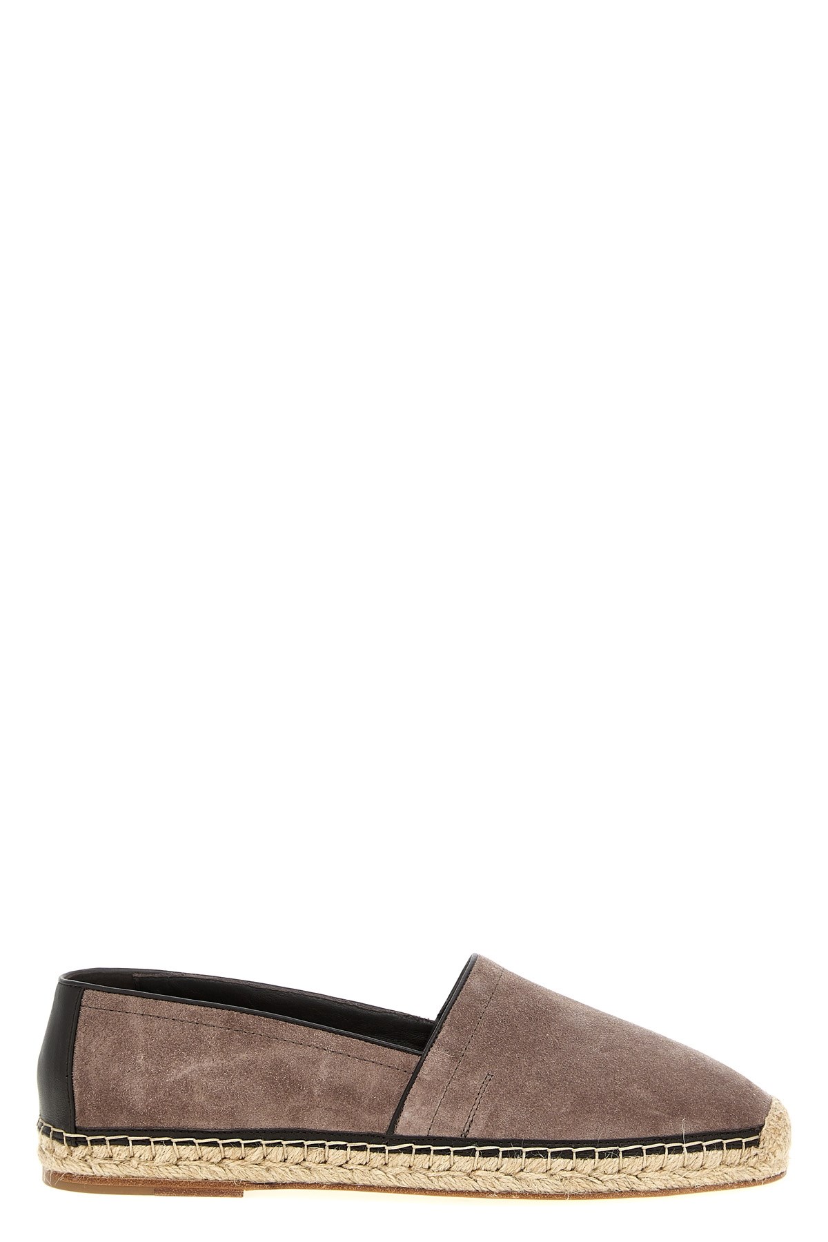 Brunello Cucinelli Round Toe Suede Espadrilles With Jute Sole