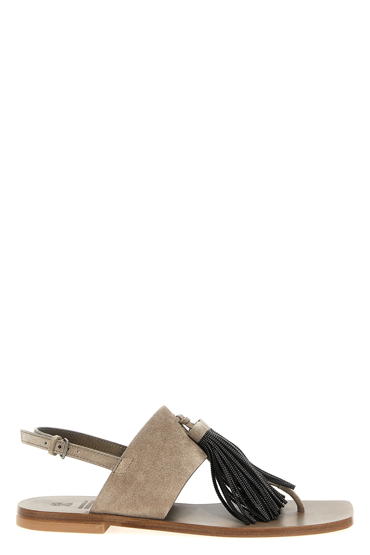 Brunello Cucinelli Chic Tassel Detail Flat Sandals