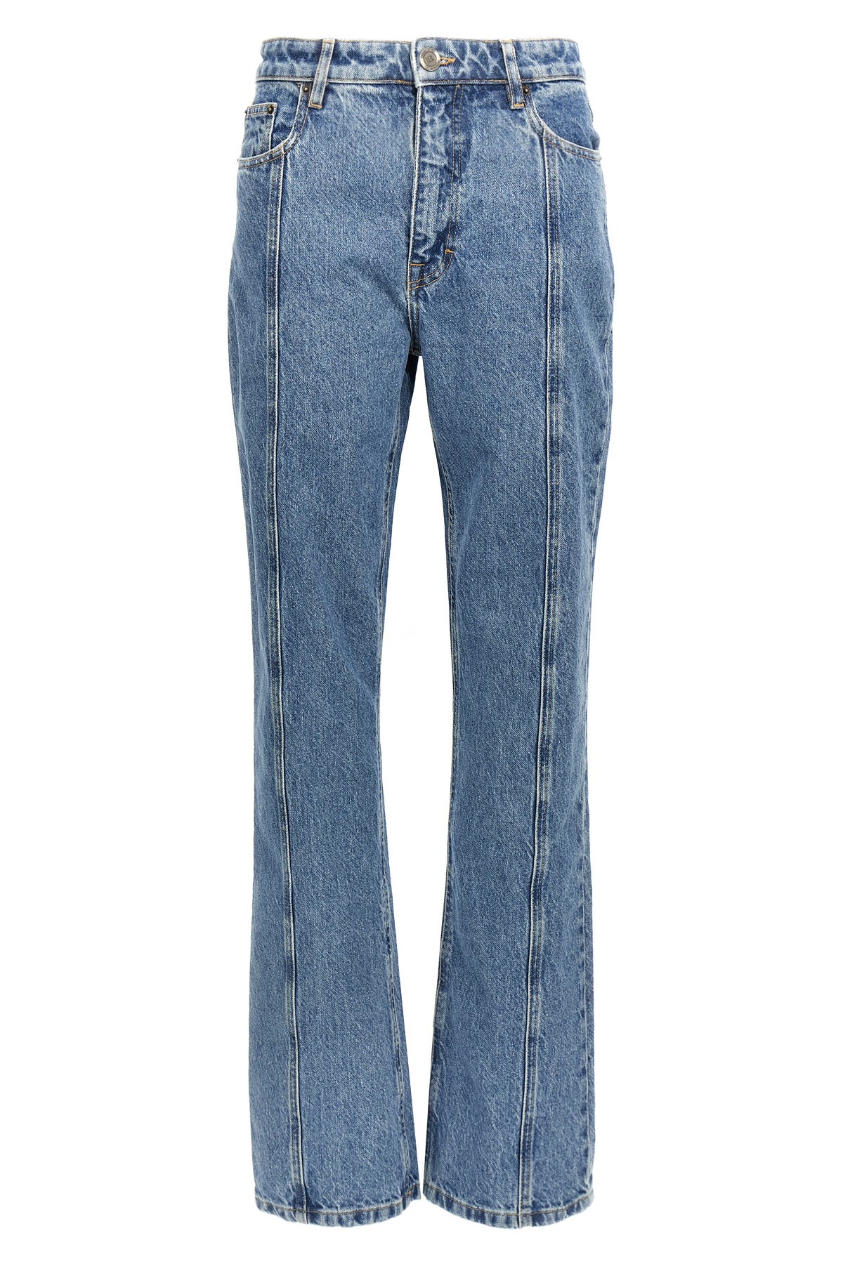 Rotate Birger Christensen Rotate Sunday Womens Medium Blue Denim Regular-fit High-rise Recycled-denim Jeans In Blue