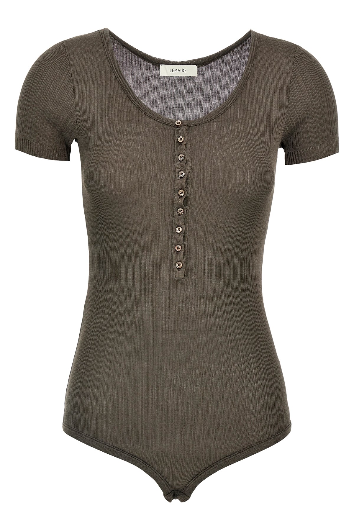 Lemaire Ribbed Viscose And Silk Blend Bodysuit