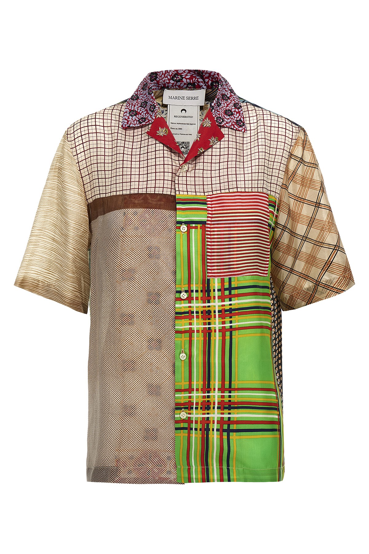 Marine Serre Regenerated Silk Scarves Bowling Shirt And Blouse Multicolor