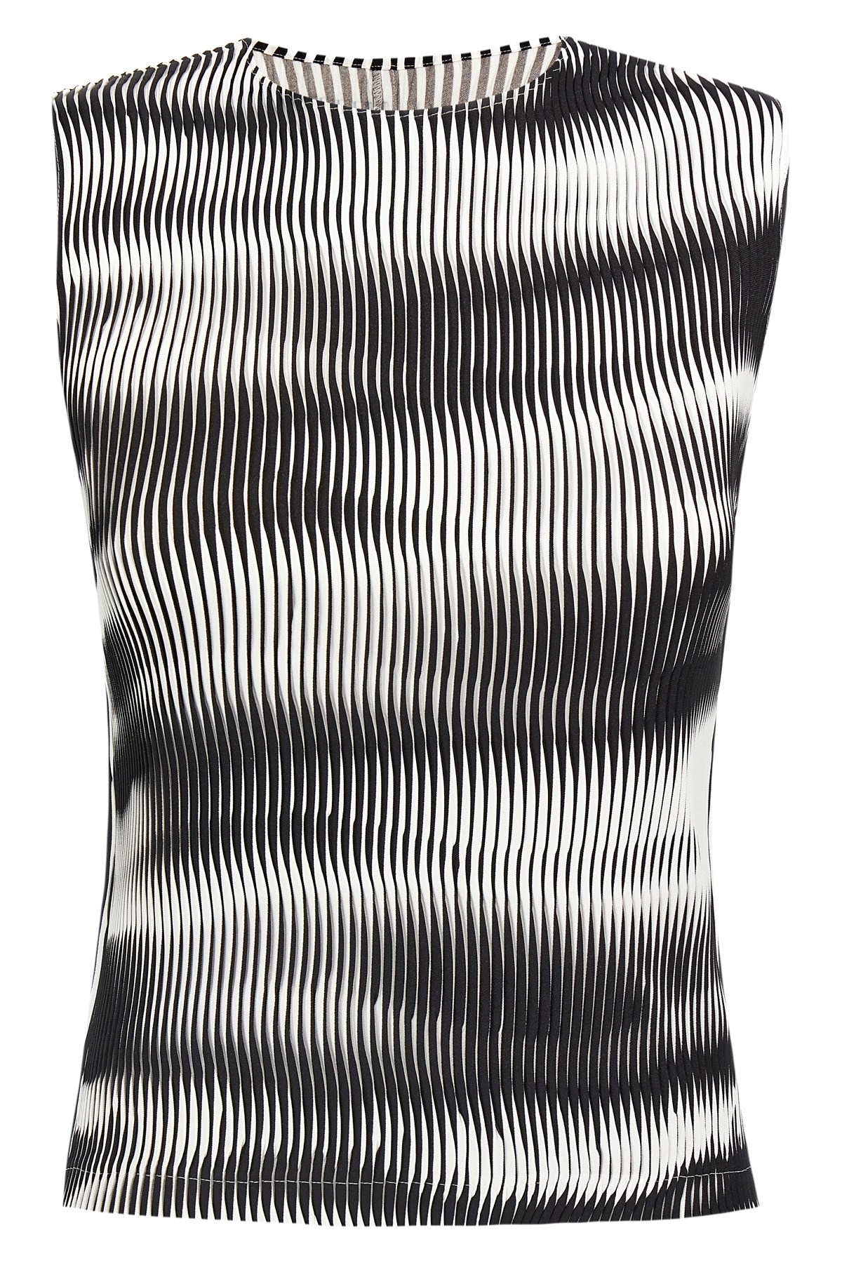 Issey Miyake Blackwhite Sway Pleats Top