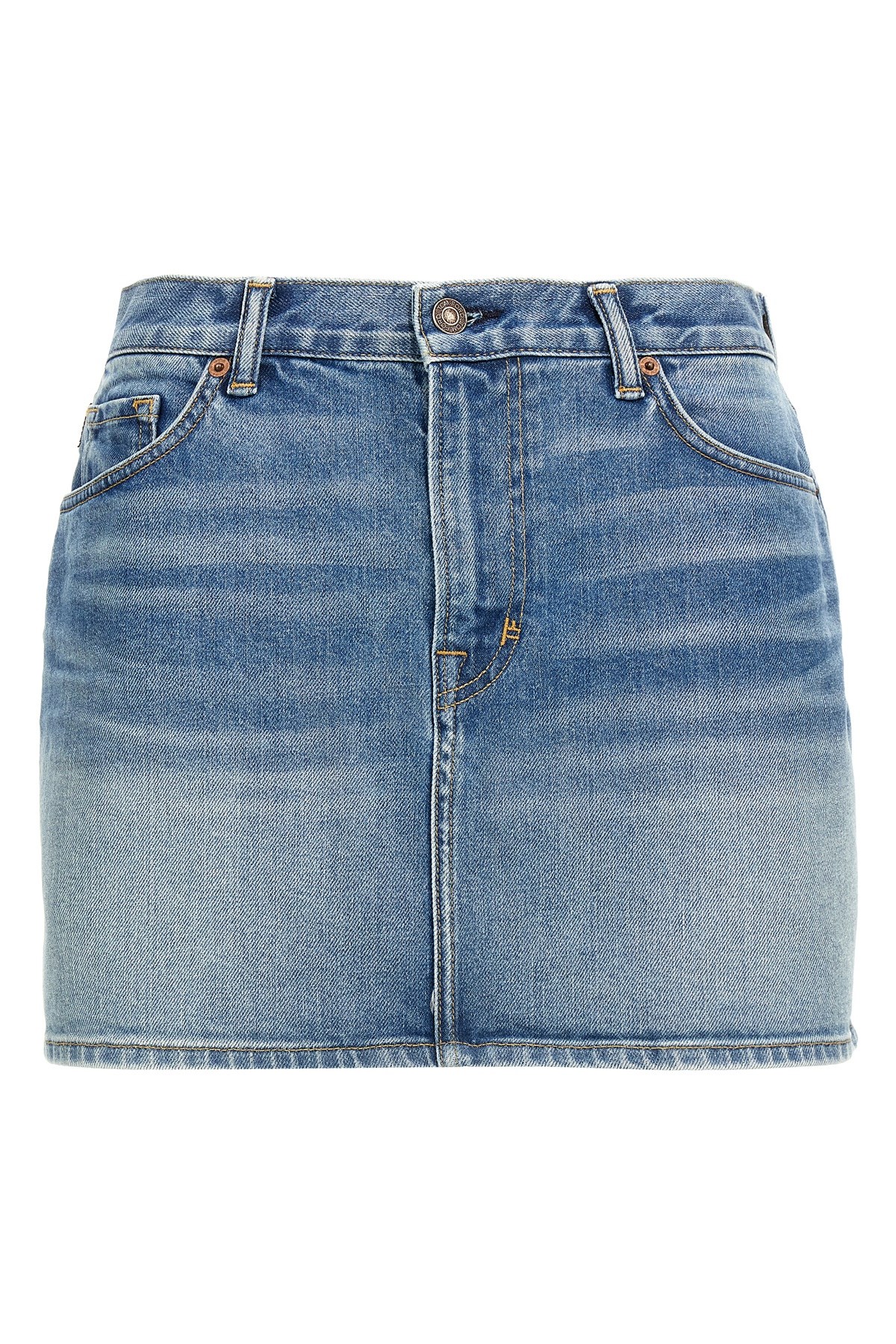スカート TOM FORD 'Summer Stone Washed Denim Mini' skirt Light Blue Tom Ford Summer Stone Washed Denim Mini Skirts Light Blue