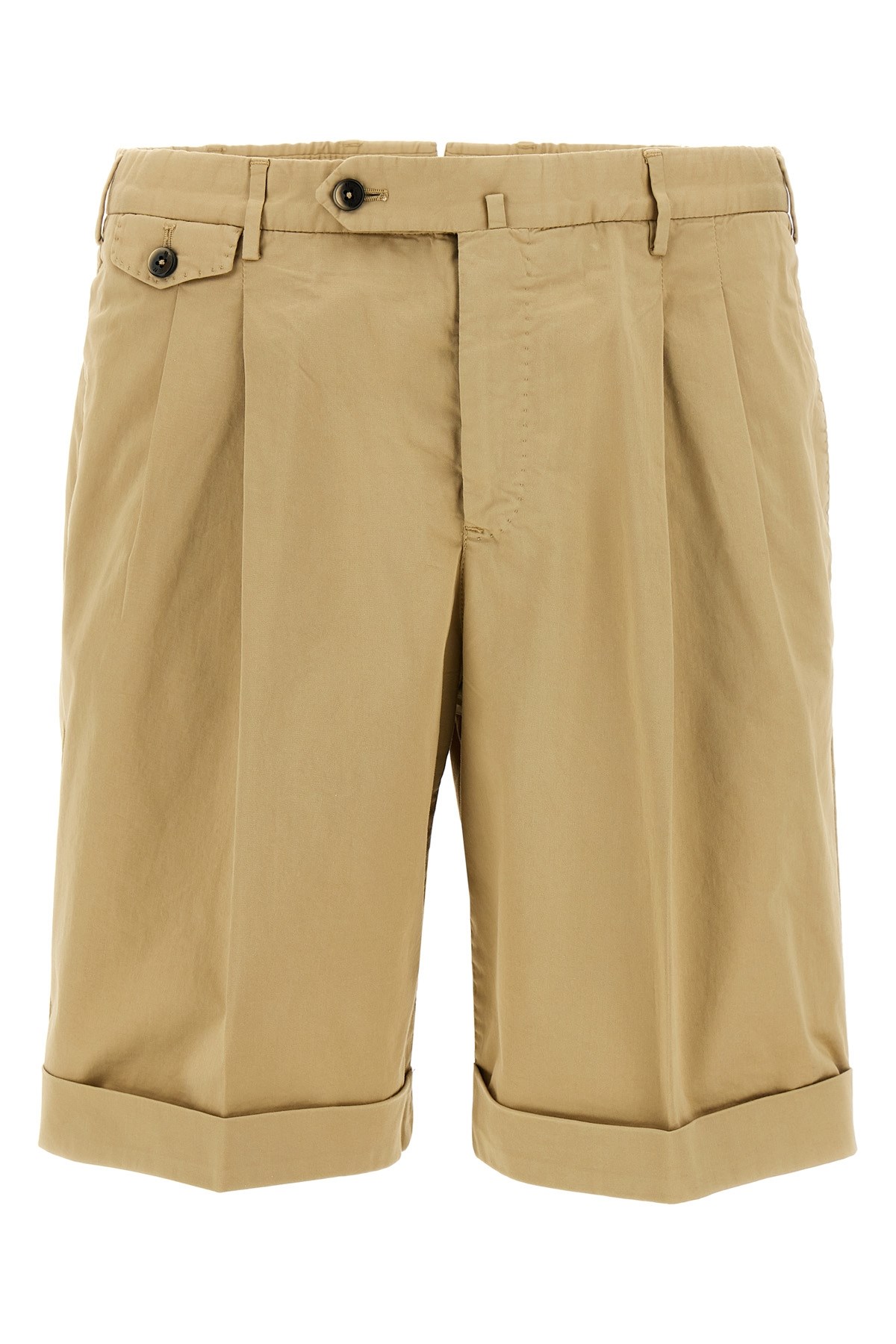 Pt Torino Cotton Stretch Bermuda Shorts With Waist Belt Loops