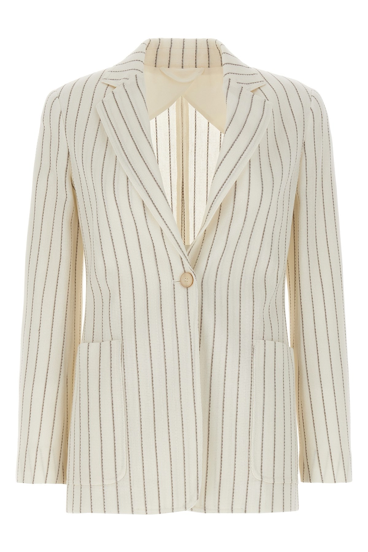Max Mara Striped Blazer With Front Pockets And Lapels