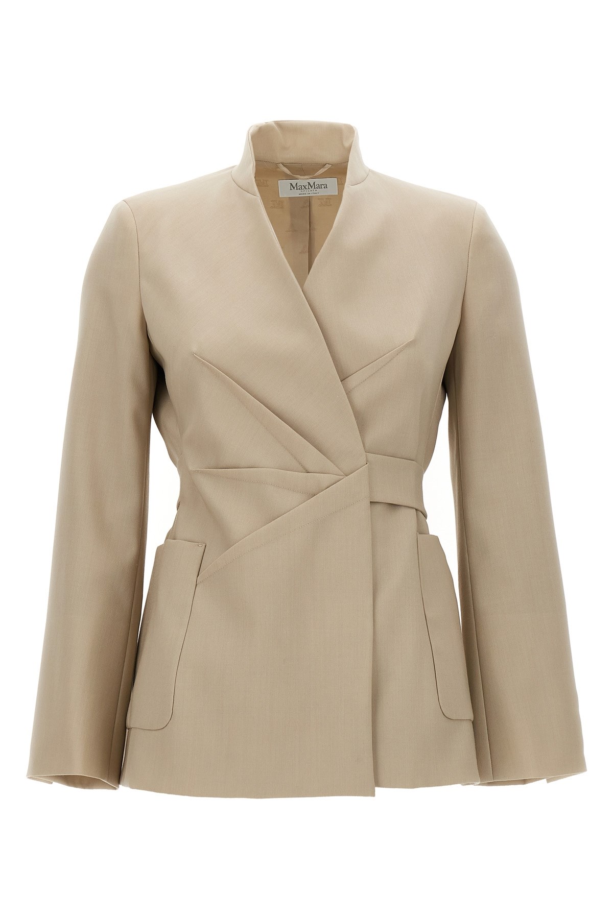 Max Mara Tailored Blazer With Belted Waist And Pockets