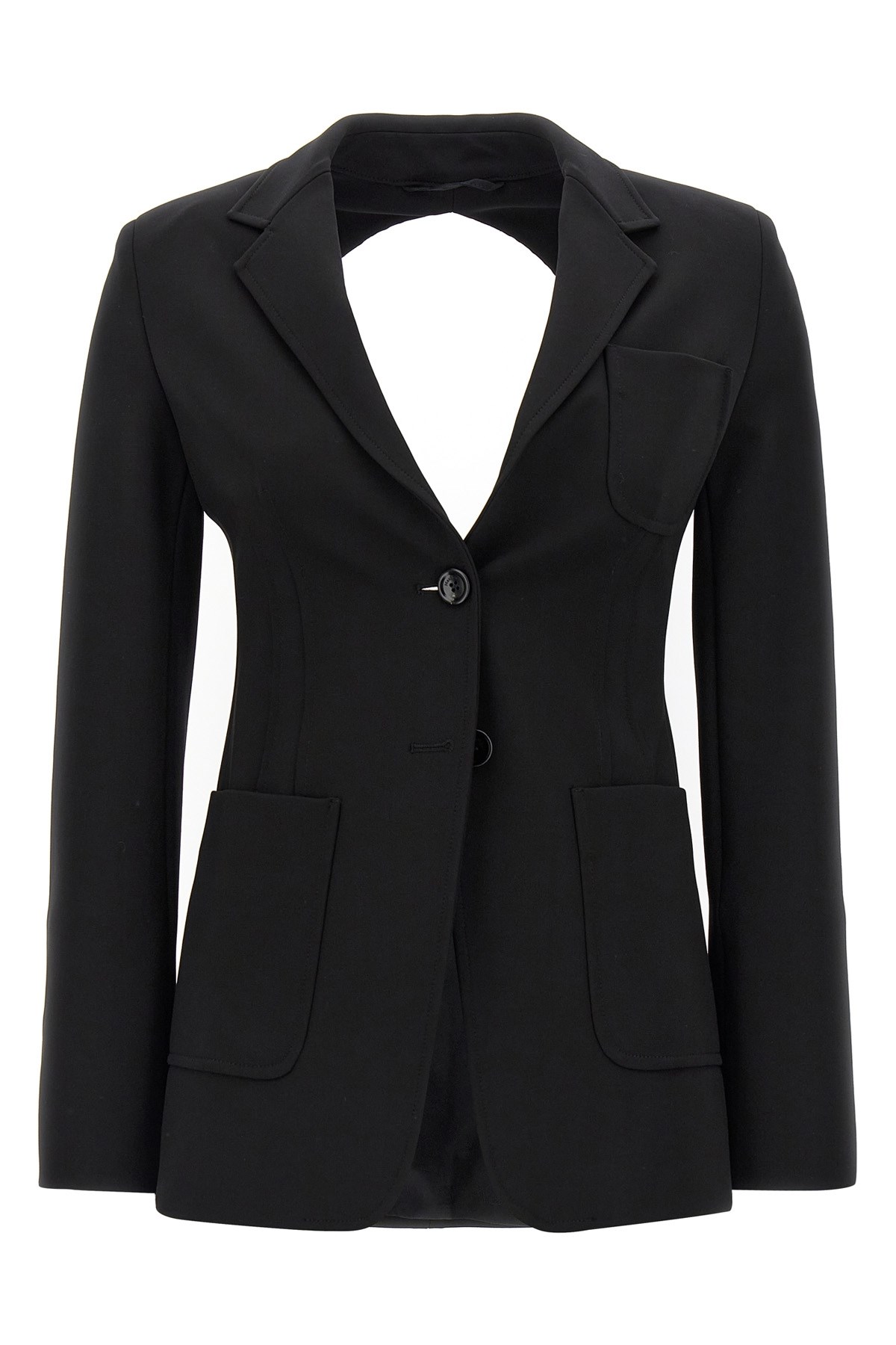 Max Mara Backless Jacket With Pockets And Lapel