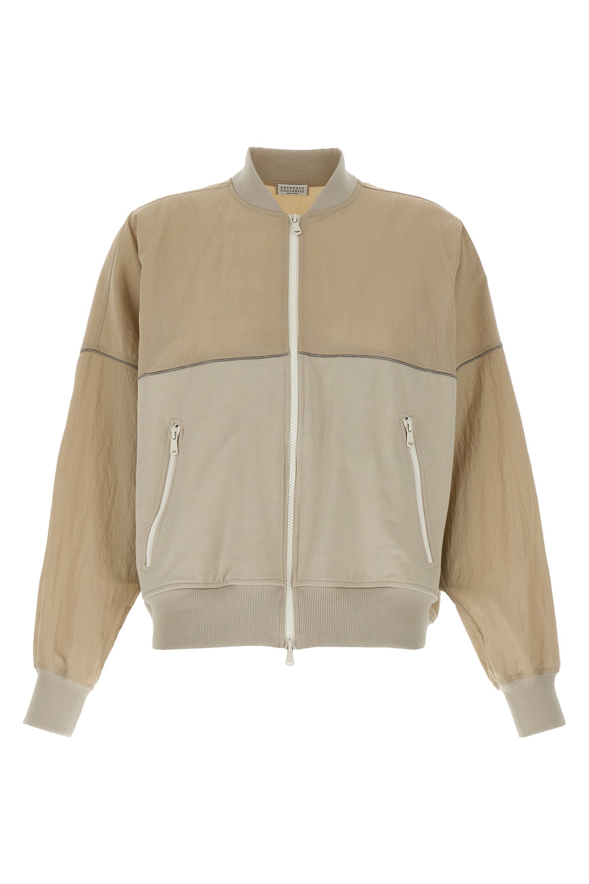 Brunello Cucinelli Panelled Sweatshirt With Ribbed Cuffs And Hem
