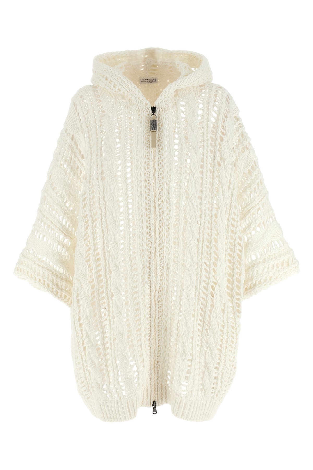 Brunello Cucinelli Cable & Mesh Sweaters And Cardigans White