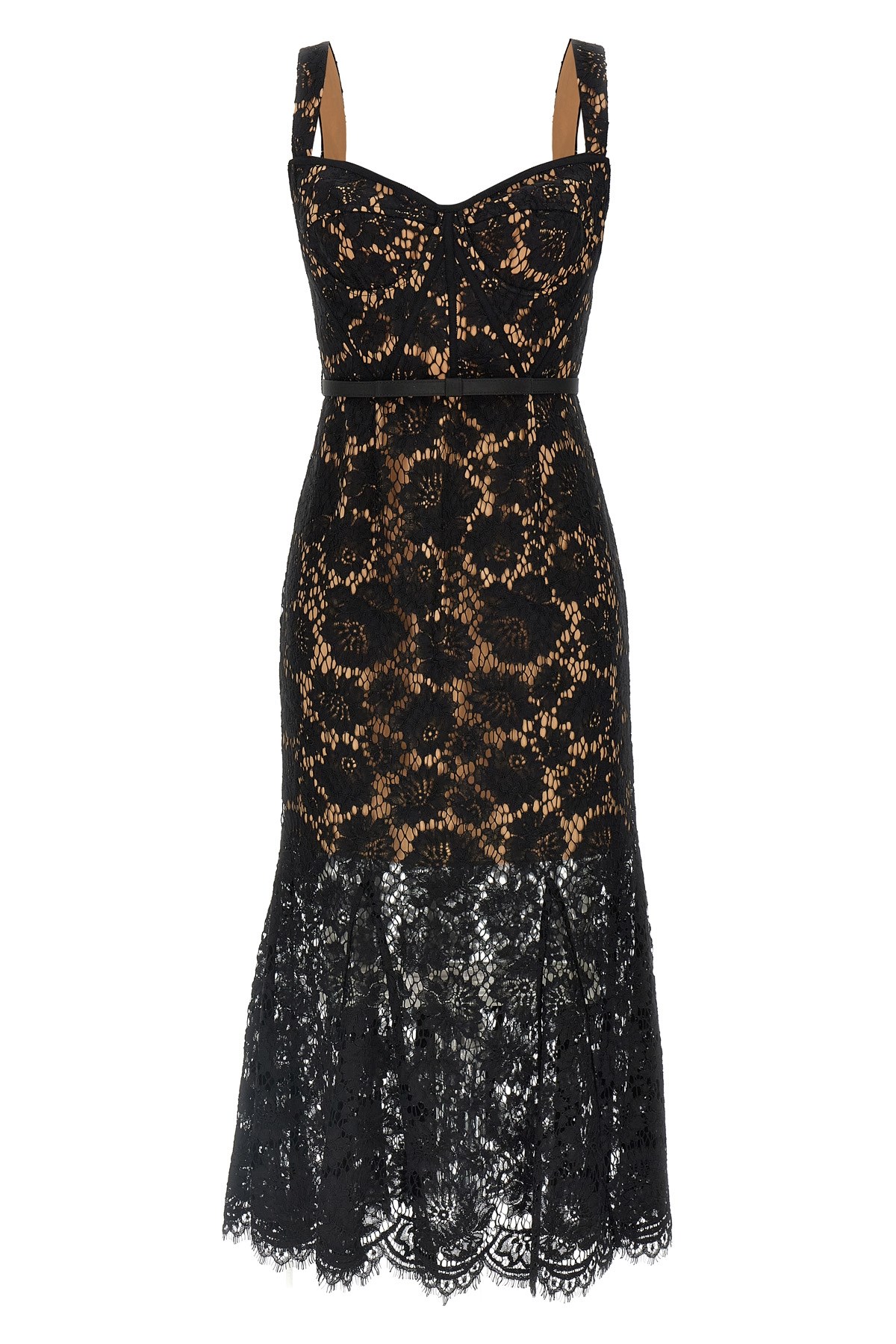 Self-portrait Black Fine Lace Midi Dress