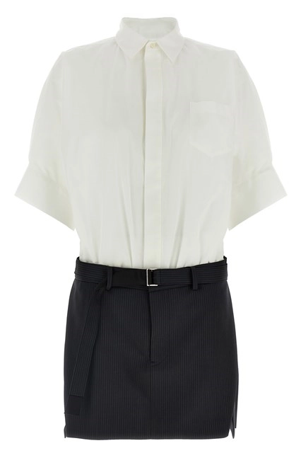 ワンピース SACAI Mini chemisier dress White sacai-layered-silk-blend-mini-