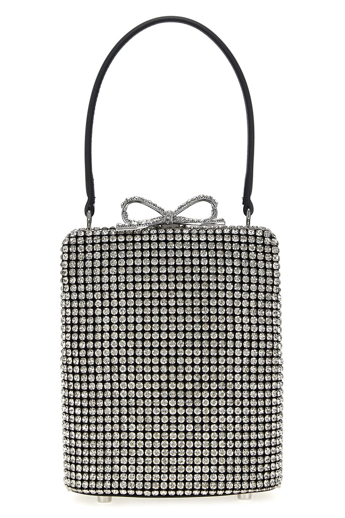 Shop Self-portrait Self Portrait 'silver Crystal Fishnet' Handbag