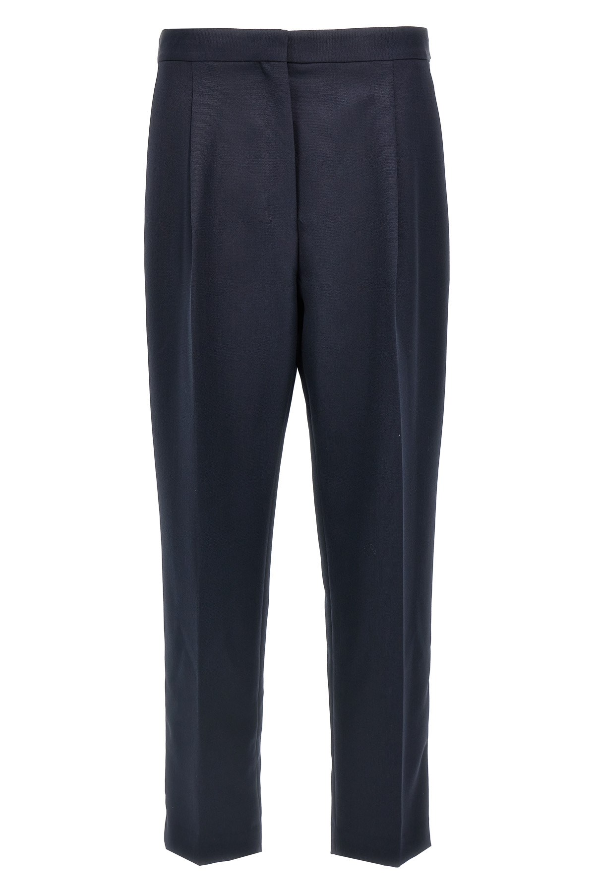 Theory Wool Trousers With Pleated Front And Back Pocket In Blue