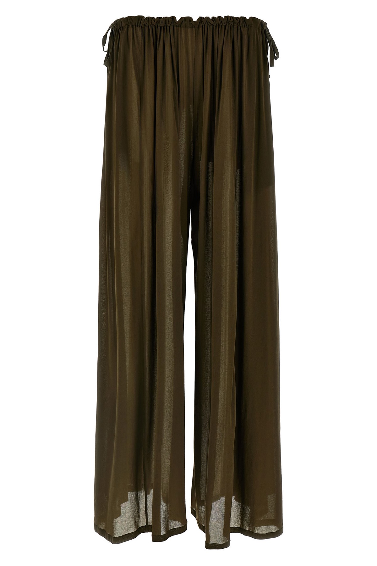 Philosophy Di Lorenzo Serafini Sheer Wide Leg Trousers With Drawstring Detail