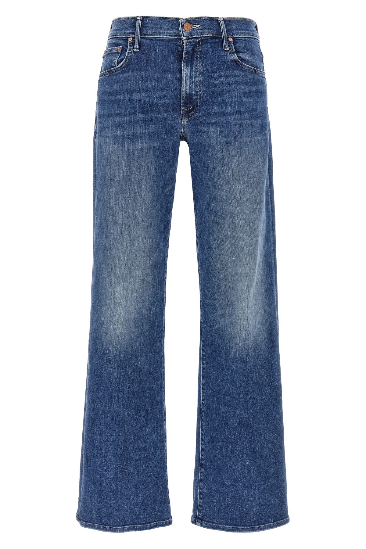 Mother The Mid Rise Maven Sneak Jeans In Blue