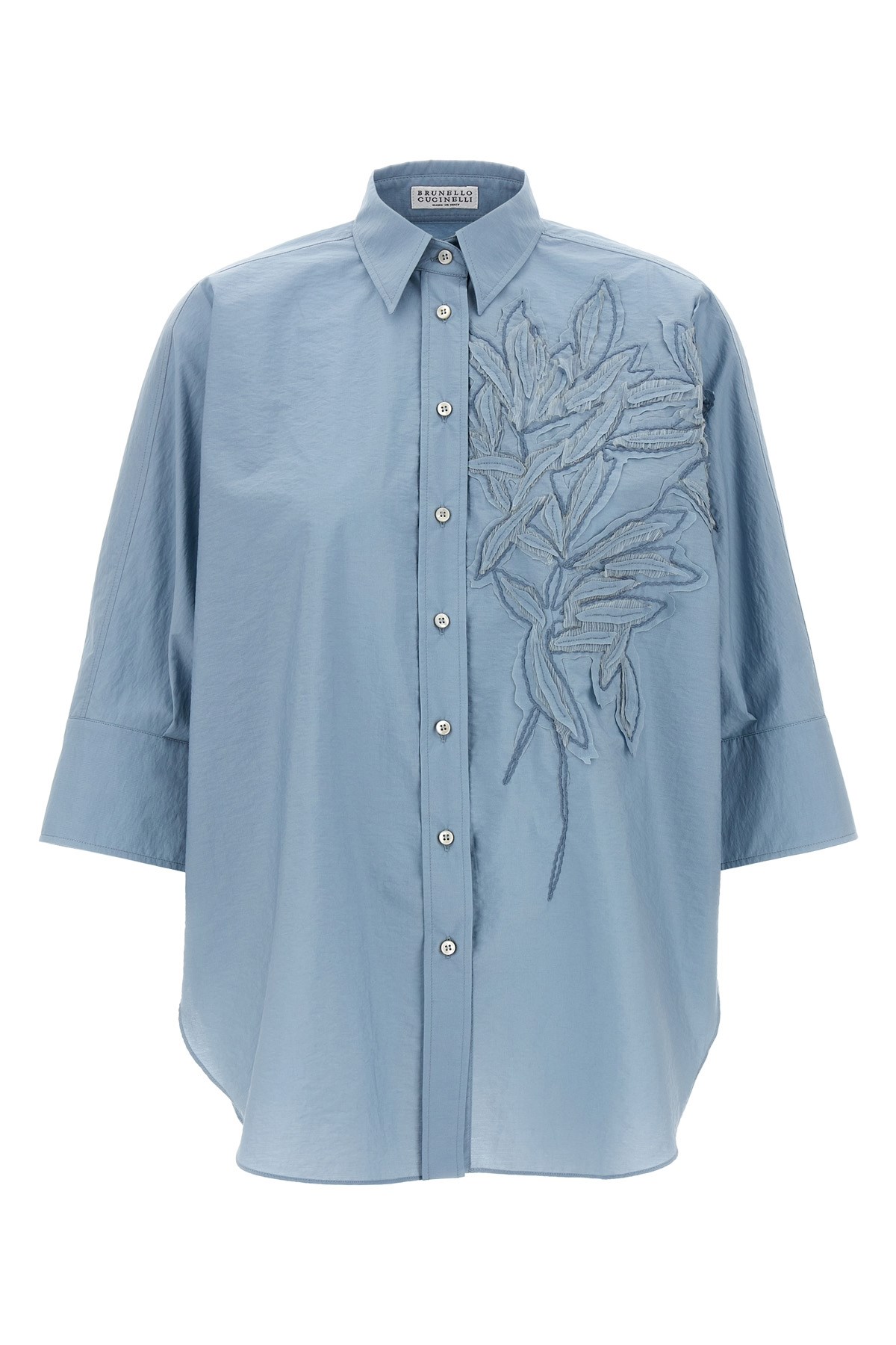 Brunello Cucinelli Intarsia Shirt With Embroidered Inlaid Detail