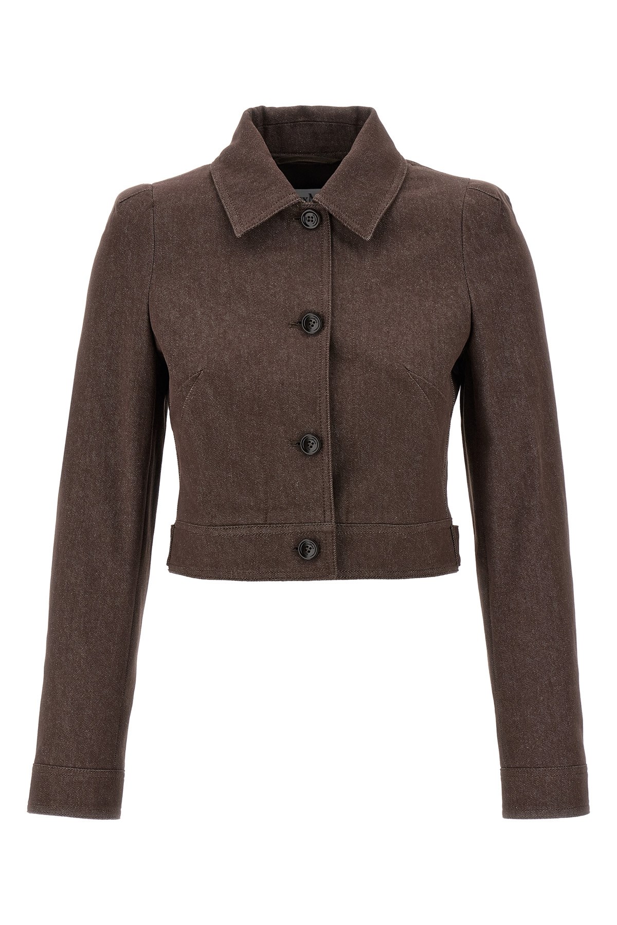 Max Mara Belted Jacket With Buttoned Cuffs And Epaulettes In Brown
