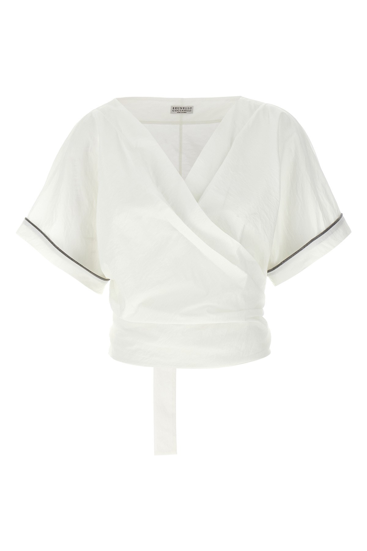 Brunello Cucinelli Techno Cotton-blend Poplin Kimono Top