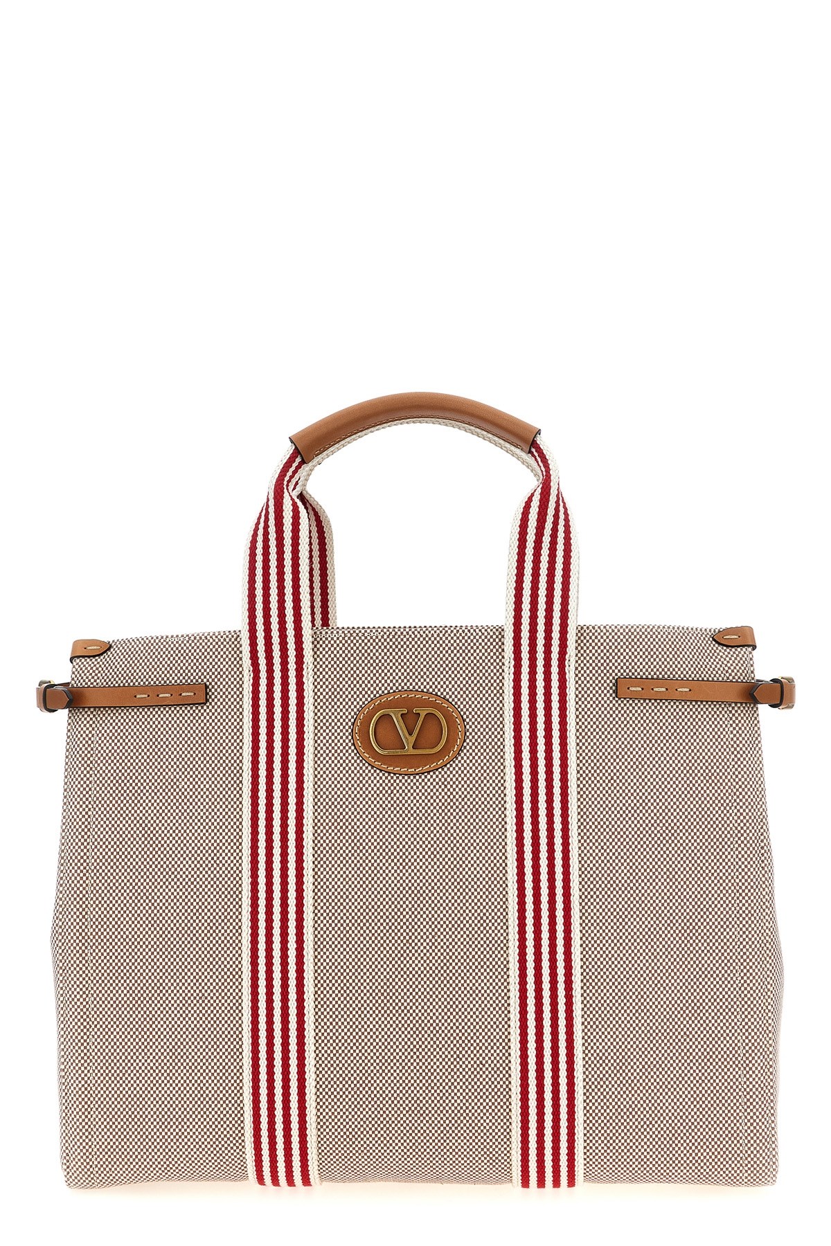 Valentino Antibes Striped Top Handles Tote Bag In Multi