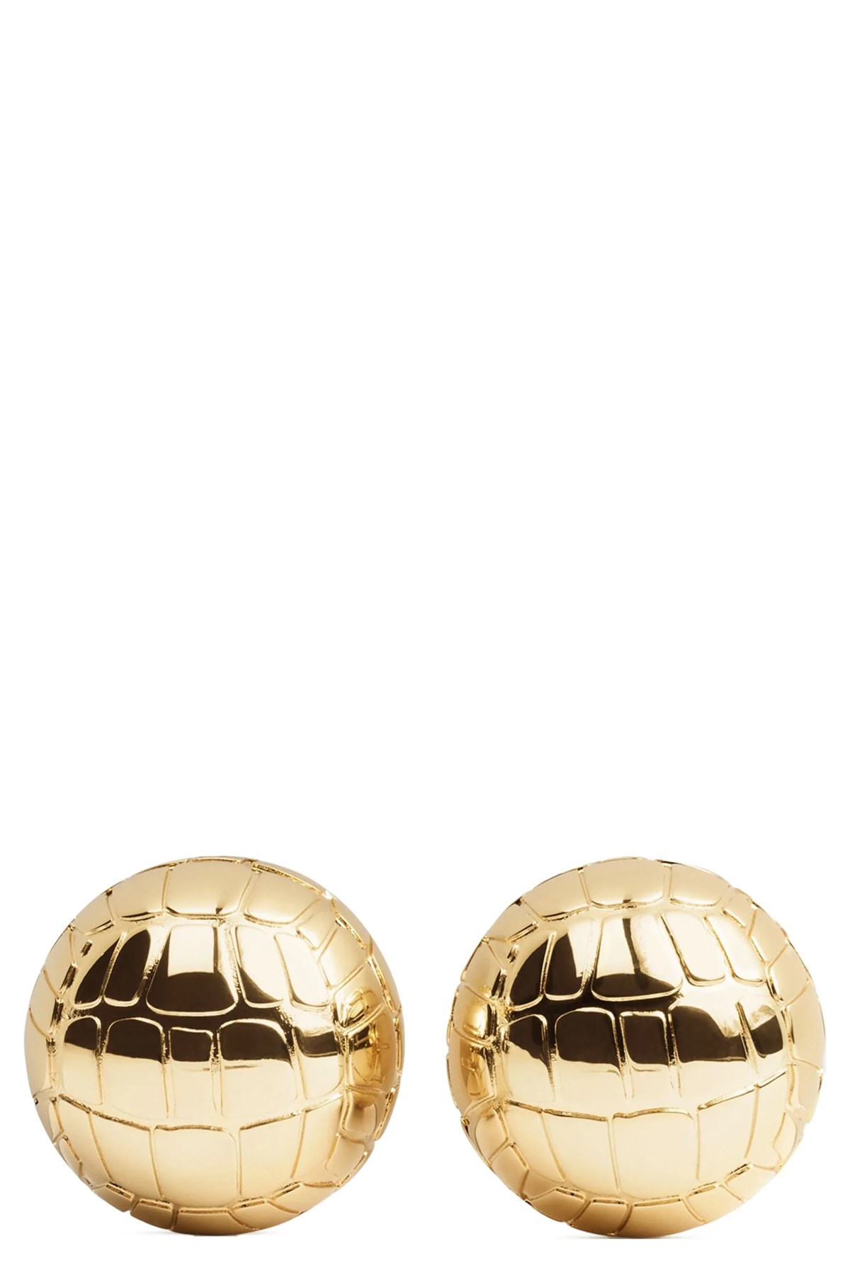 Jacquemus Salon Loop Crocodile Gold Round Earrings