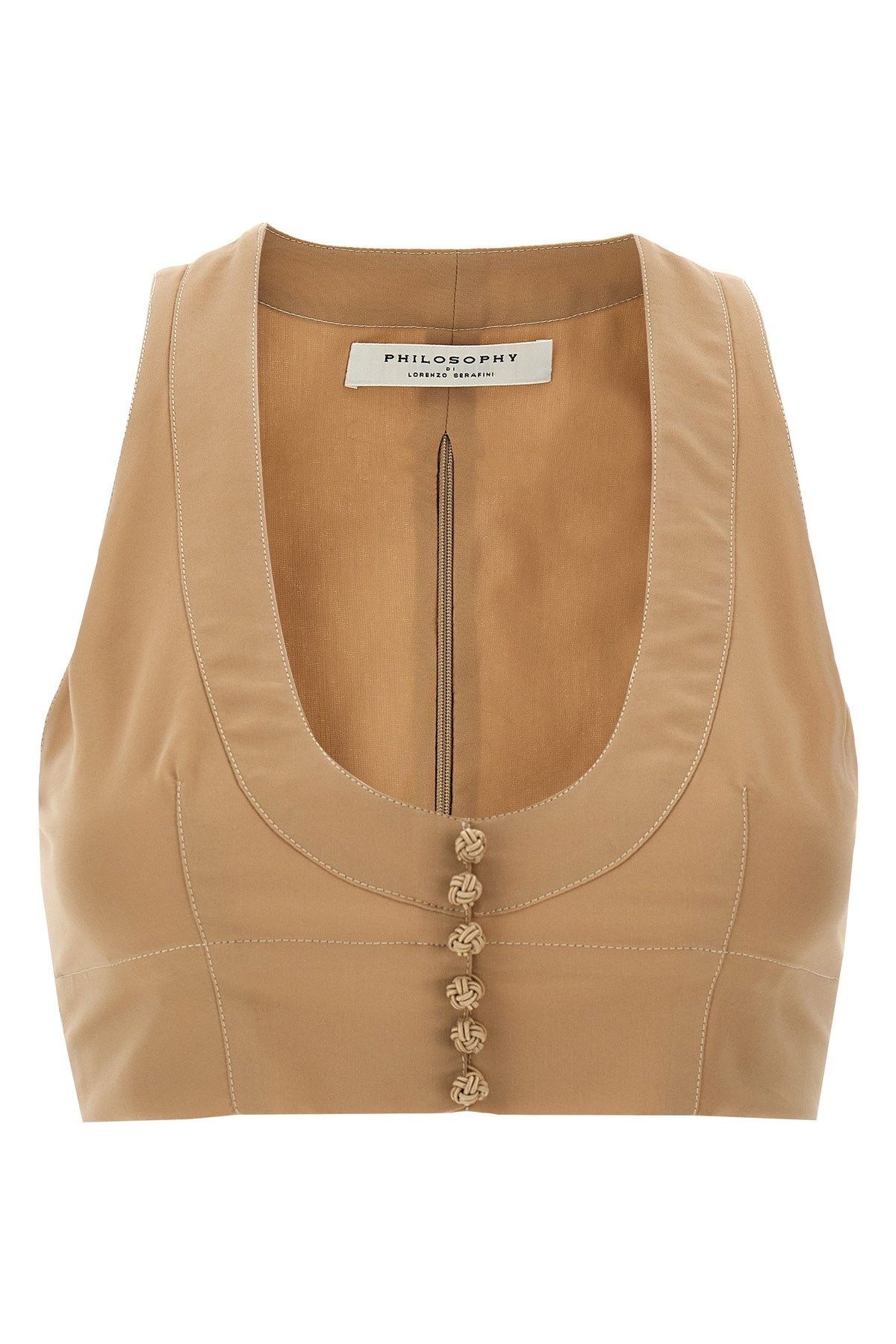 Philosophy Di Lorenzo Serafini Crop Top With Front Knot Detail