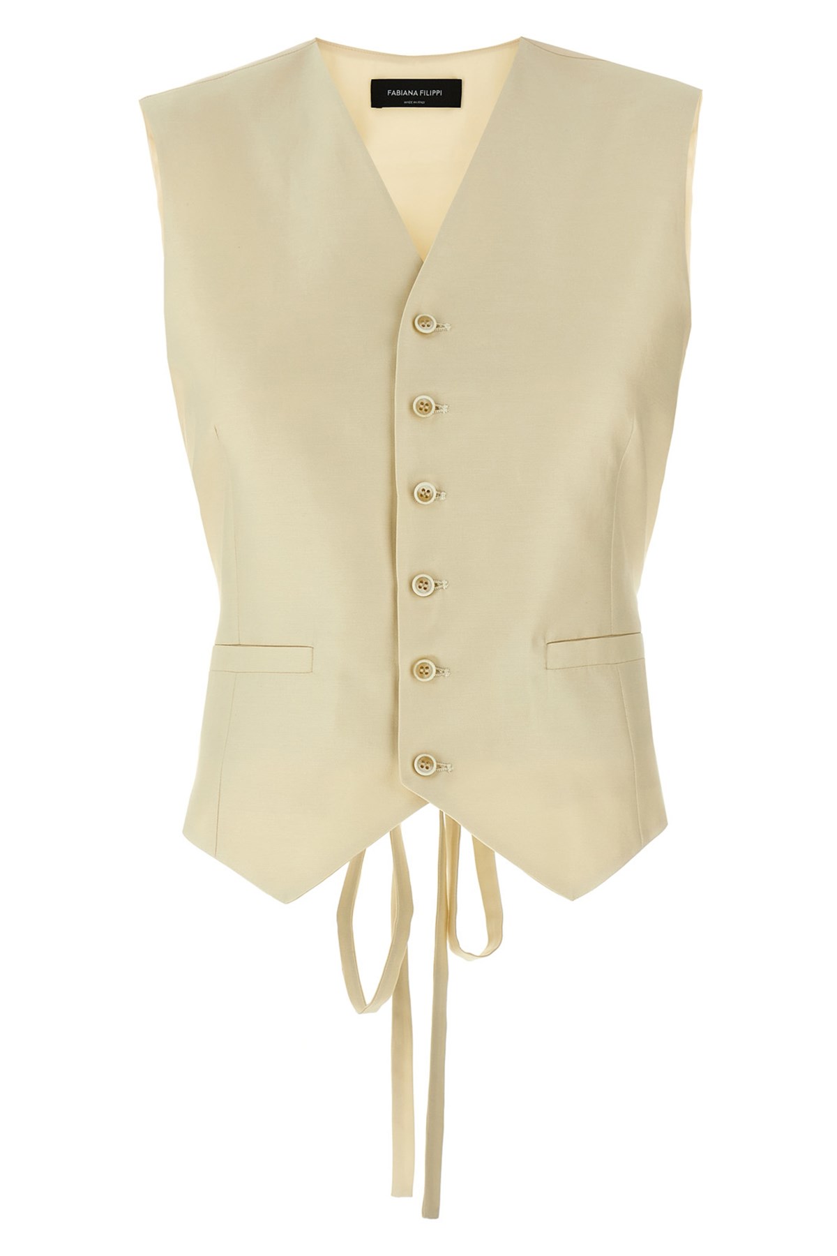 Fabiana Filippi Silk Vest With Adjustable Tie Back