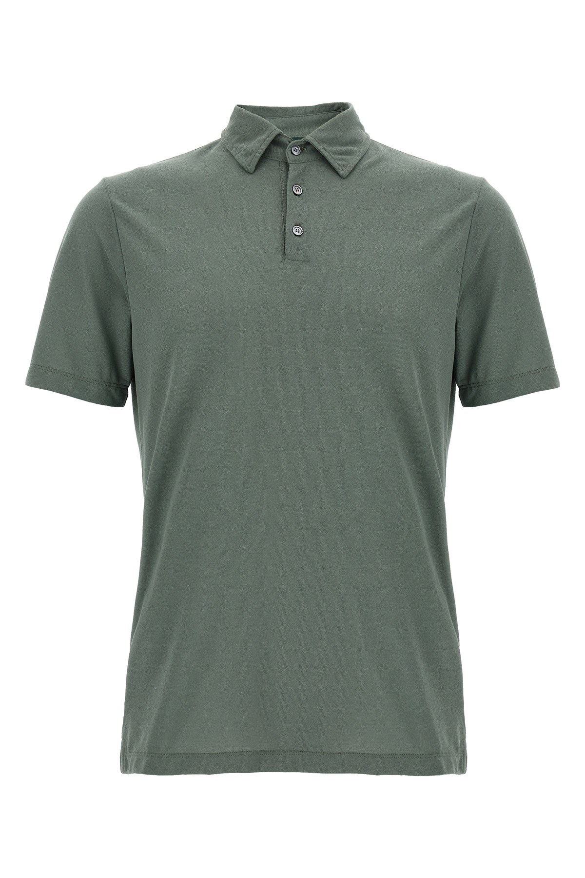 Zanone Dark Grey Cotton Polo Shirt