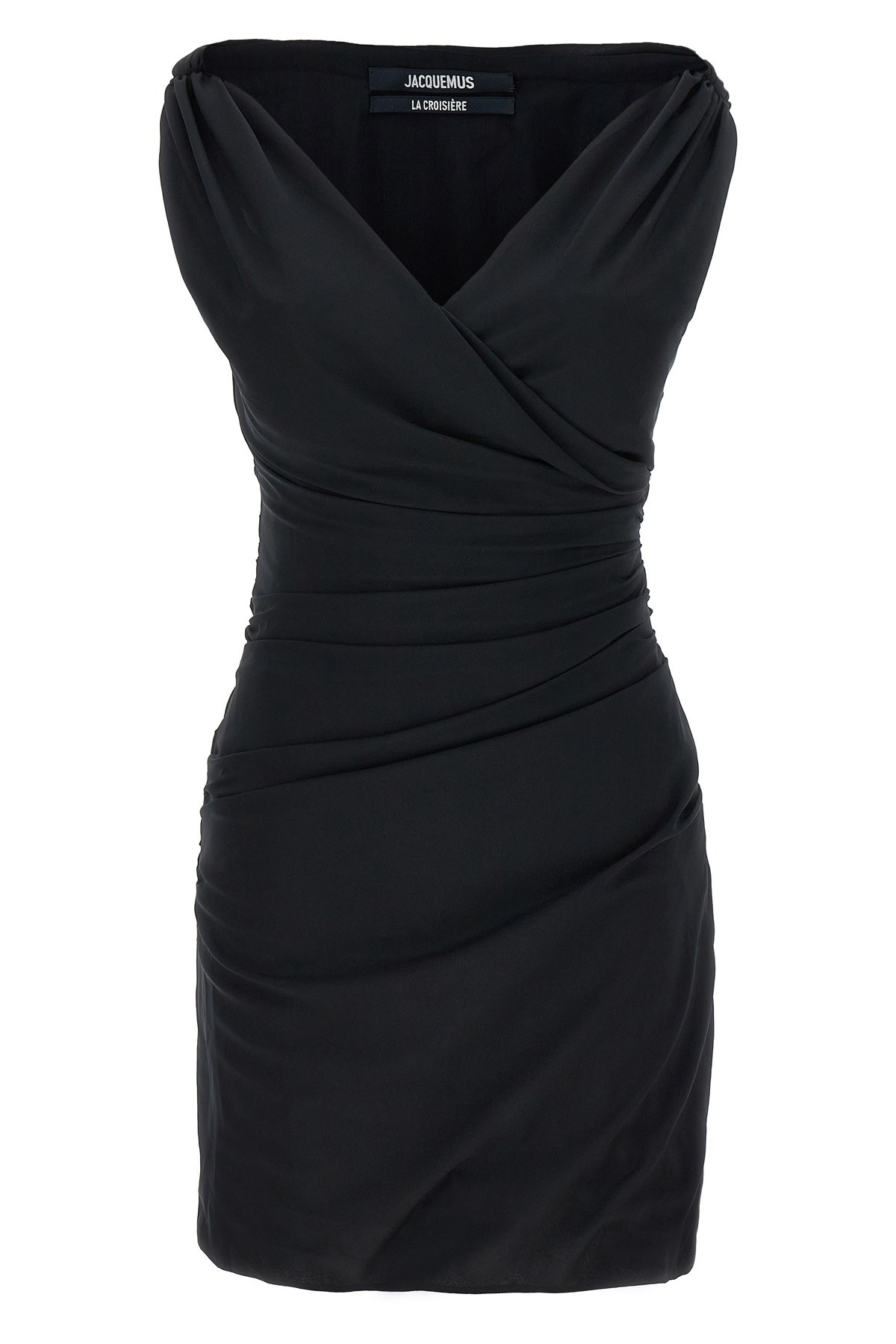 Jacquemus Rita Draped Gathered Crepe De Chine Mini Dress