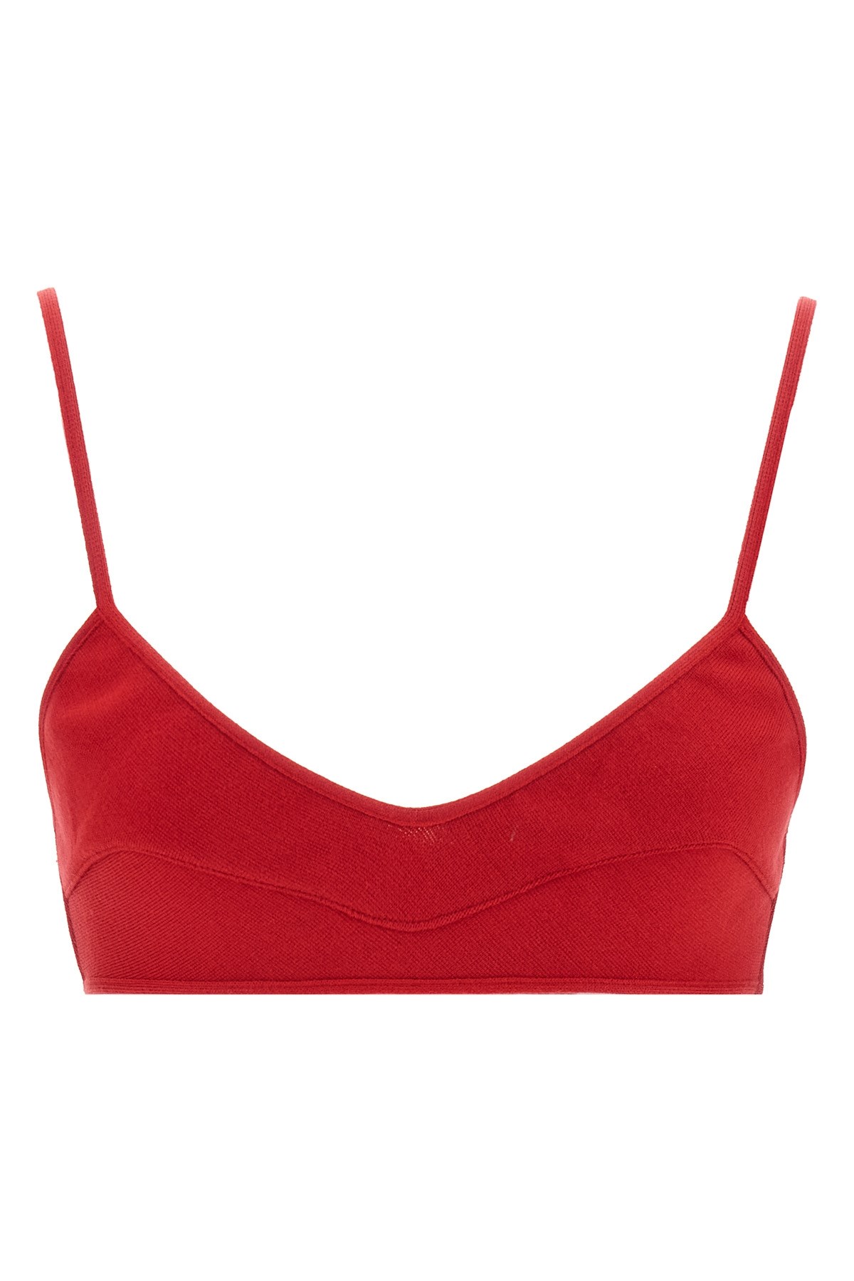 Giambattista Valli Red Viscose Knit Bra With Sweetheart Neckline In Red