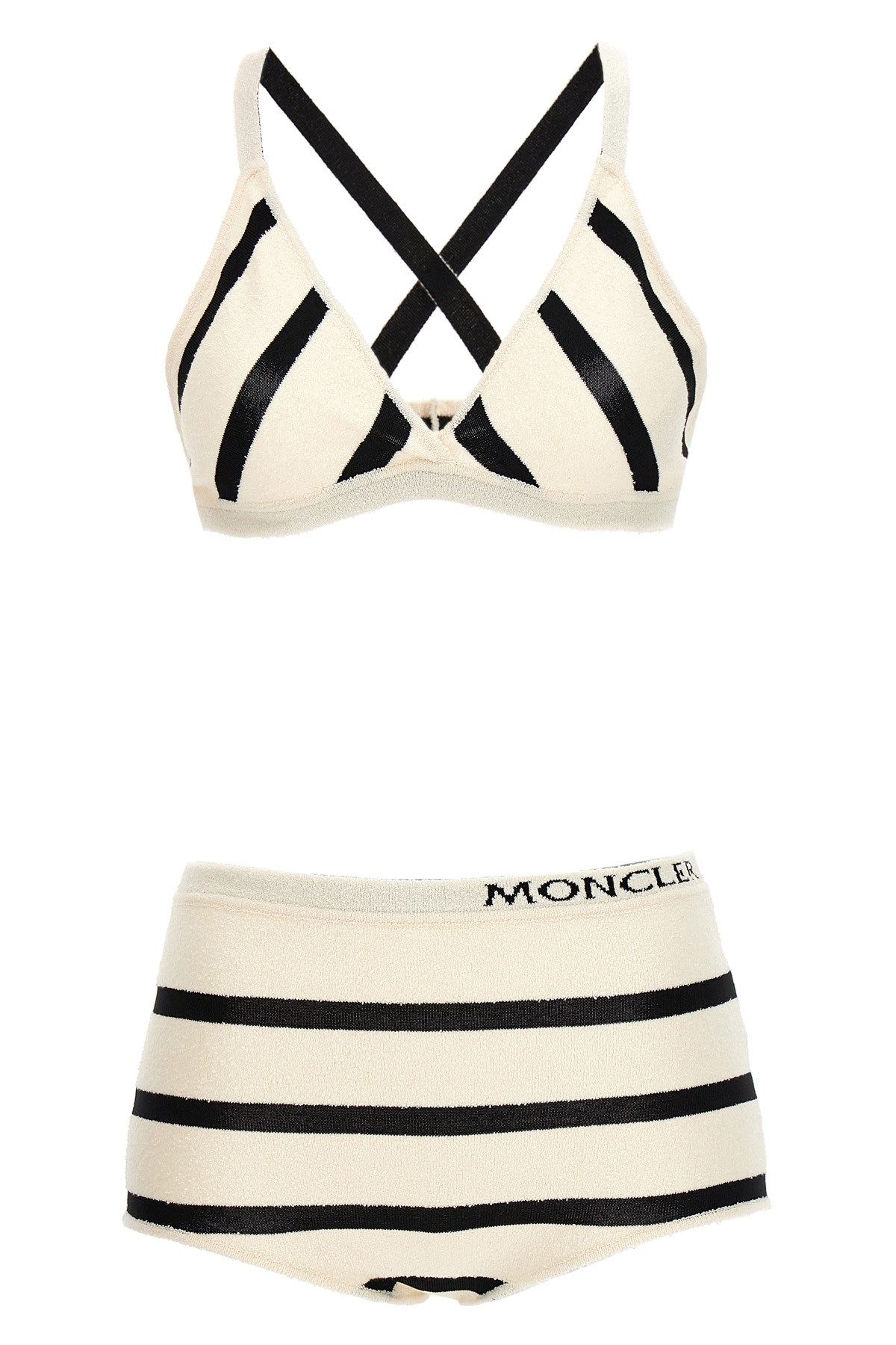 MONCLER Bouclé Striped Bikini