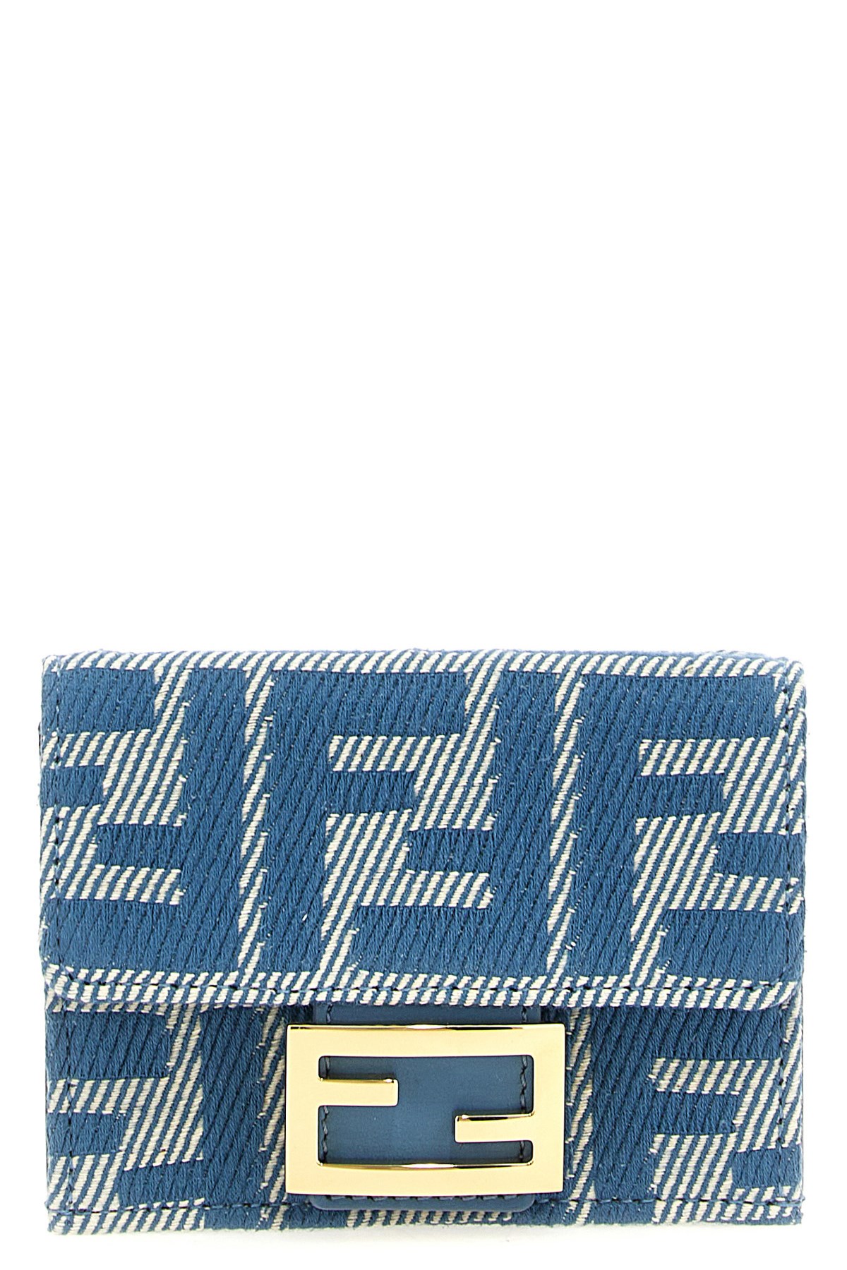 Fendi Micro Trifold Baguette Wallets And Card Holders Light Blue