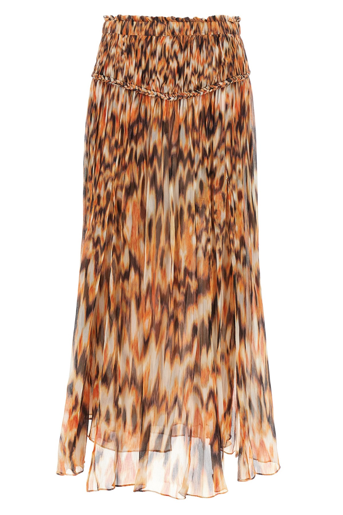 Isabel Marant Rolande Printed Silk-chiffon Midi Skirt