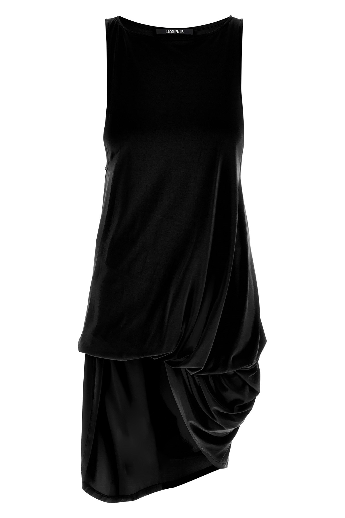Jacquemus Draped Sleeveless Peplum Dress With Asymmetrical Hem