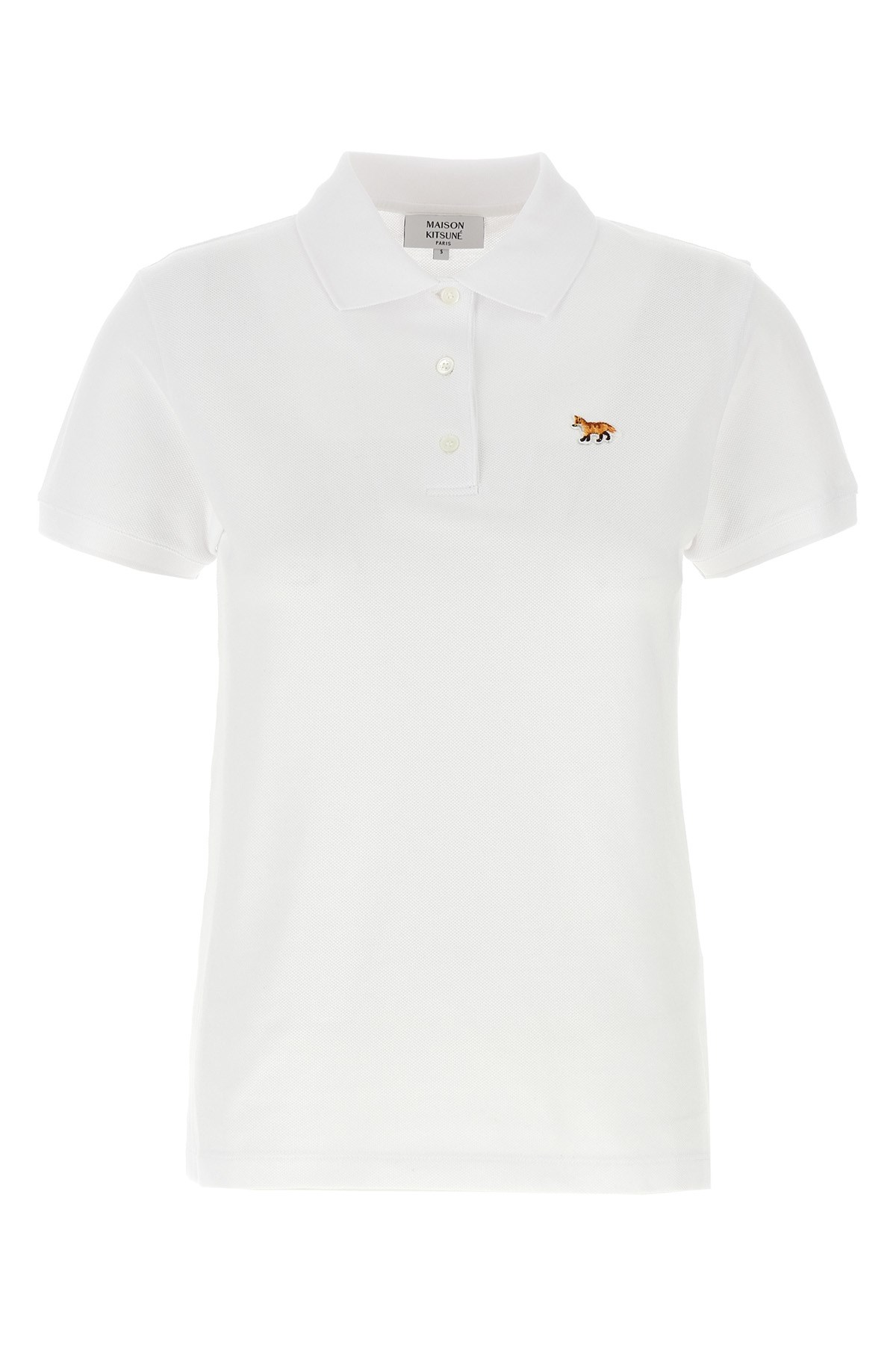 Maison Kitsuné Baby Fox Head Polo Shirt In White