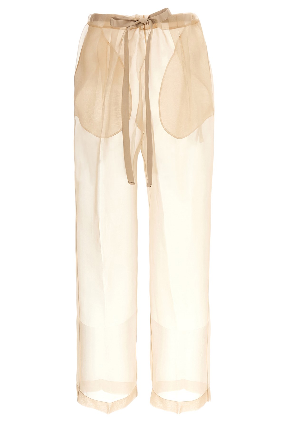 Khaite Trenton Pleated Silk-organza Tapered Pants