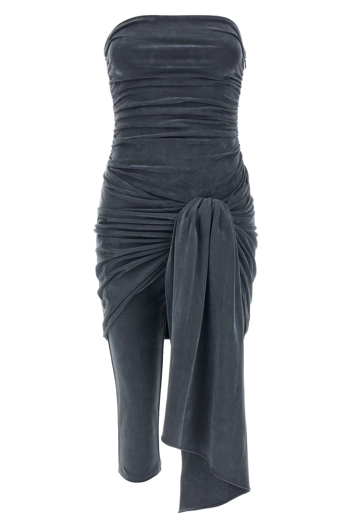 Alexander Wang Vintage Effect Stretch Jumpsuit With Knot Detail In Blue