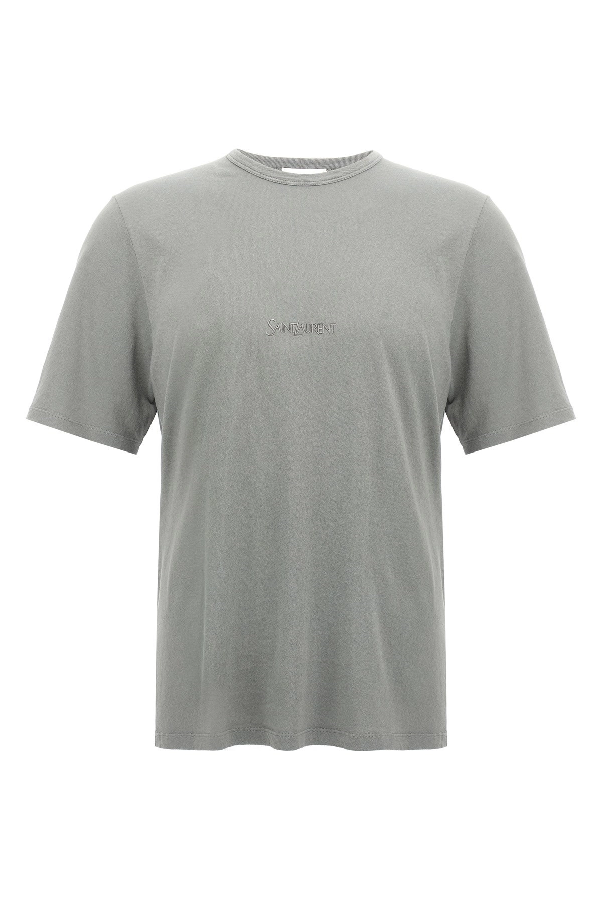 SAINT LAURENT Cotton t-shirt with logo embroidery ロゴ SAINT LAURENT Cotton t-shirt with logo embroidery ロゴ Saint