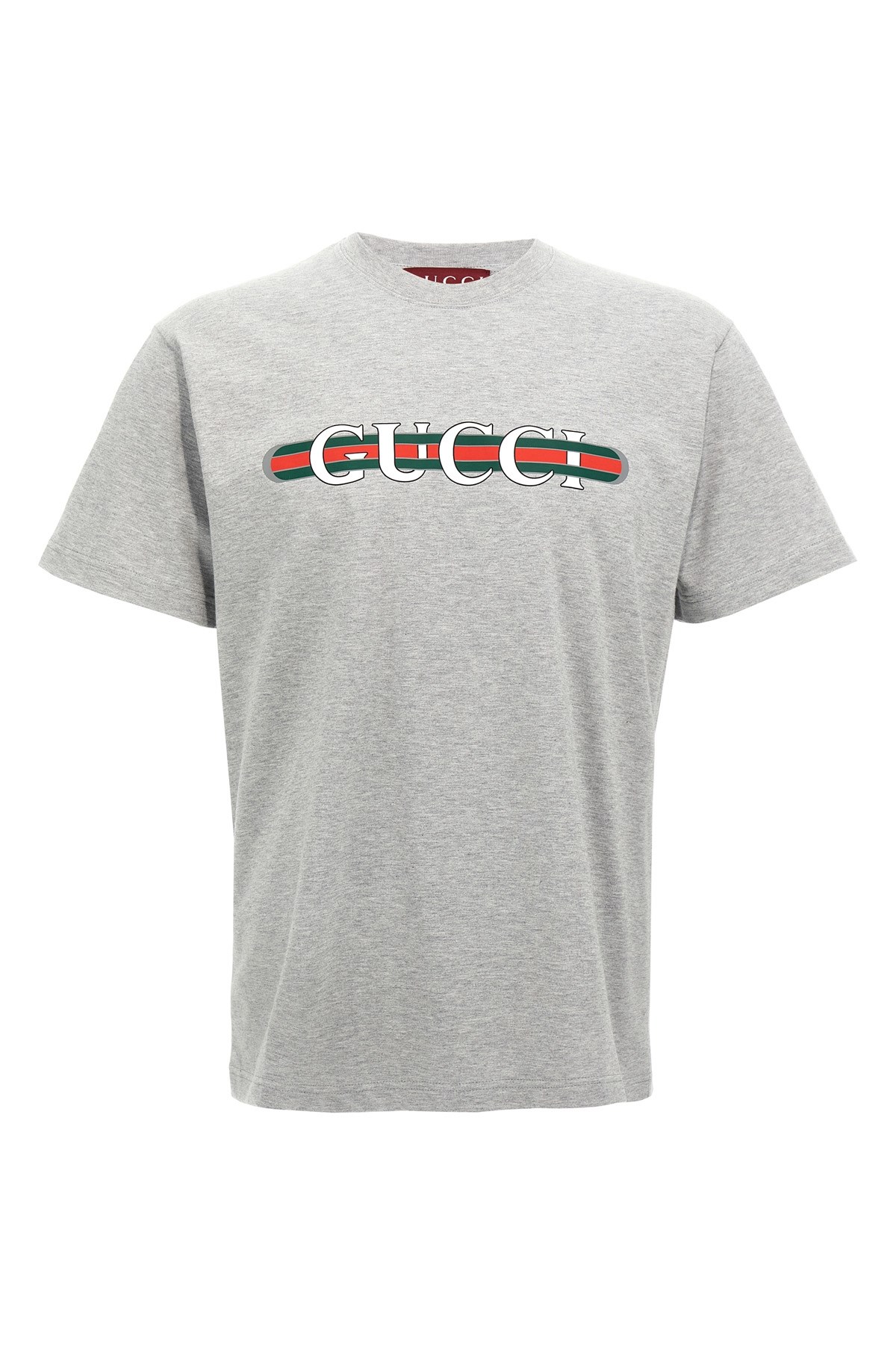 Gucci Women Grey Printed Cotton Jersey T-shirt In Gray