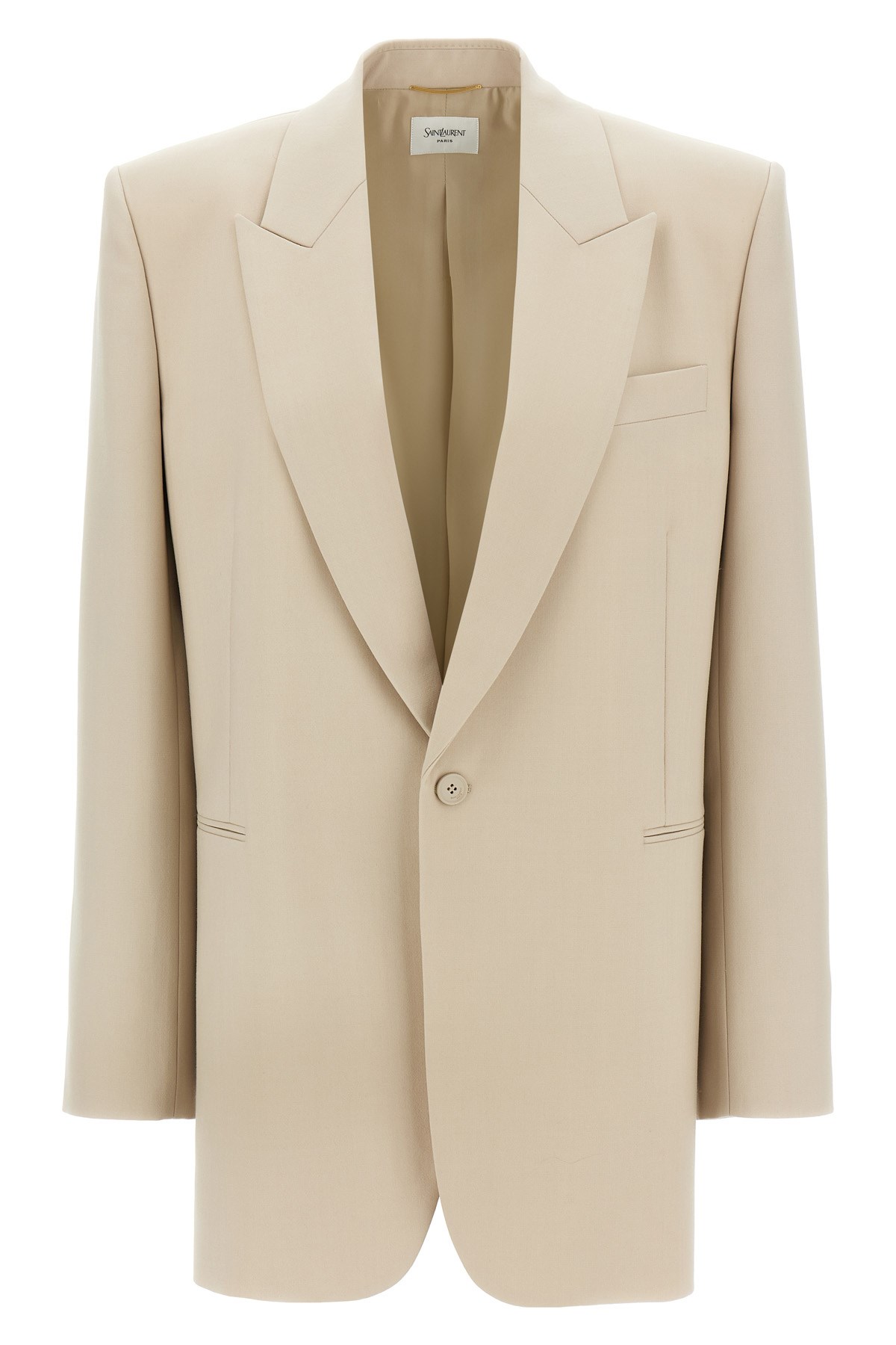 Saint Laurent Single-breasted Blazer Blazer And Suits Beige In Yellow