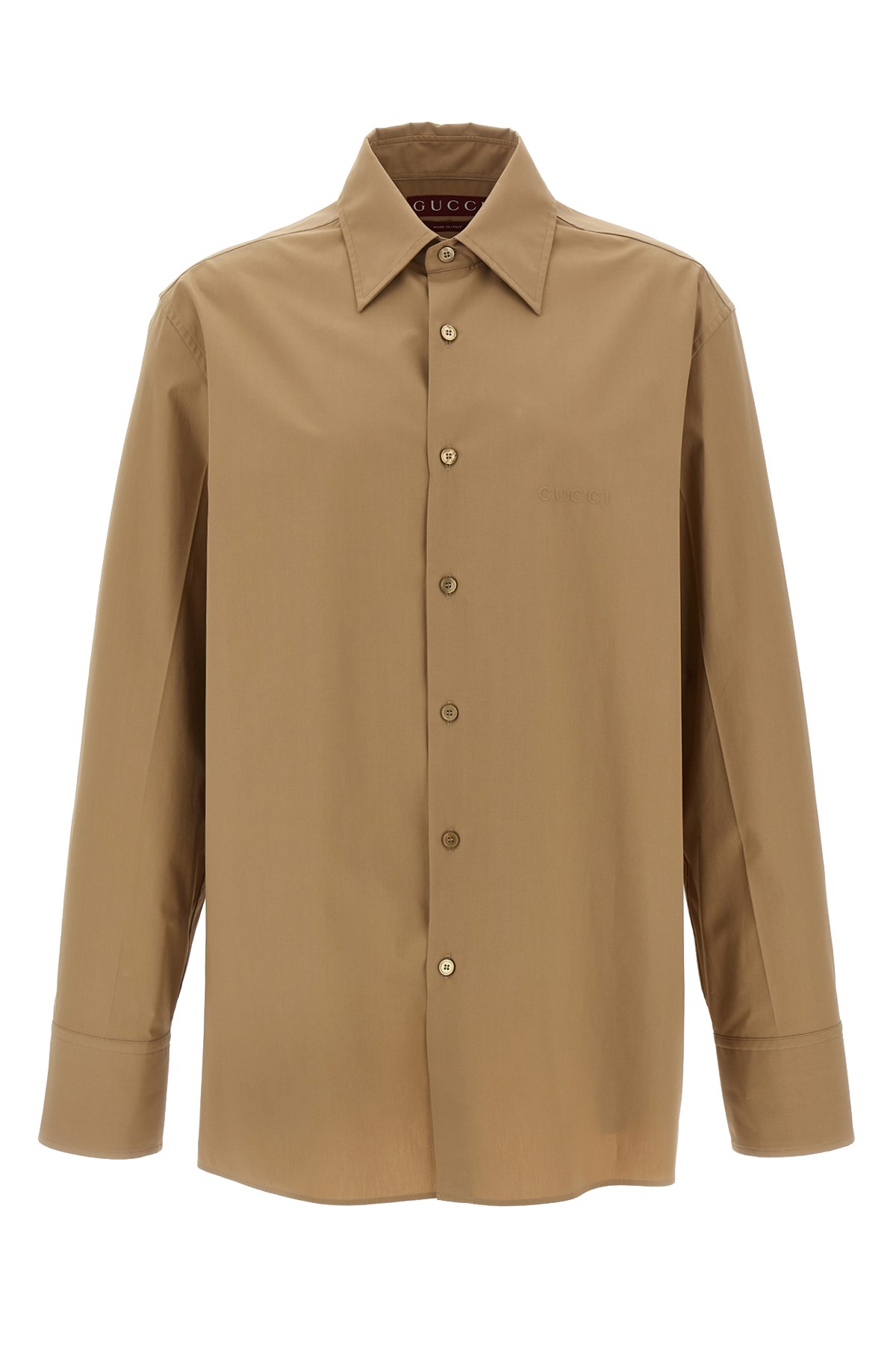 Gucci T-shirt With Embossed Logo In Brown