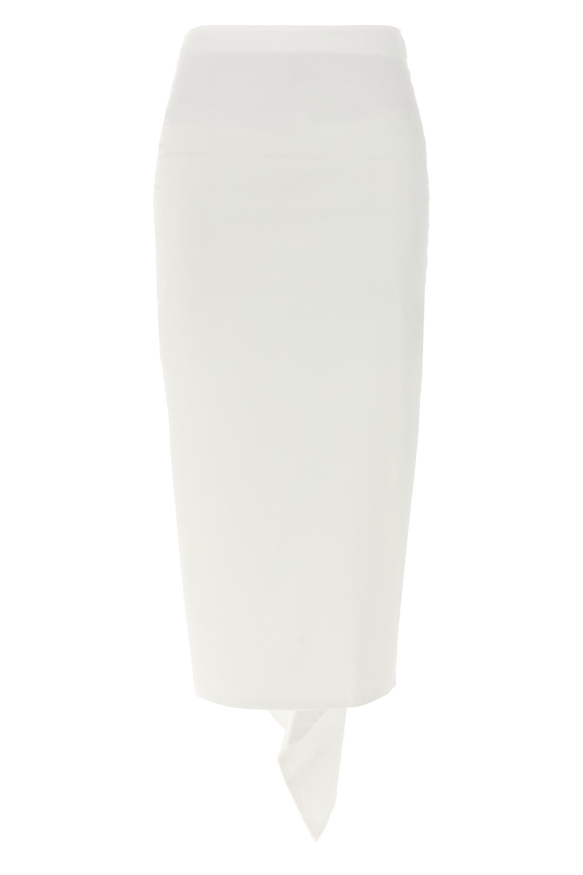 The Latest Fitted Longuette Skirt With Back Flounce In White