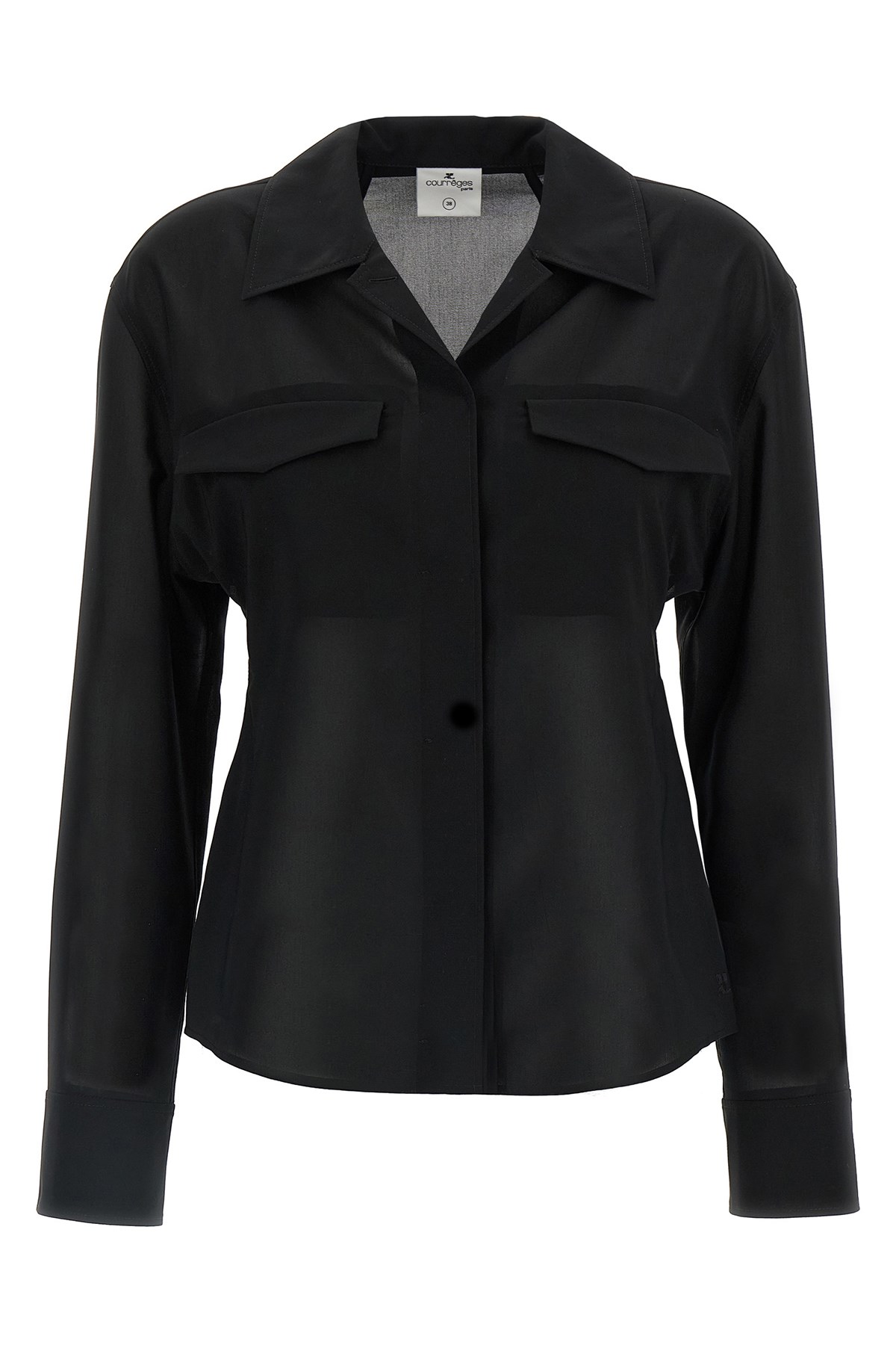 Courrèges Double Pocket Collared Shirt With Cuffed Sleeves