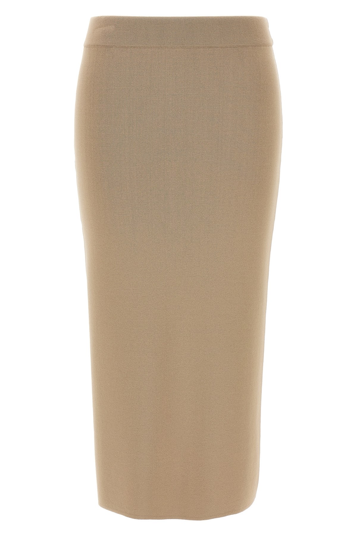 Max Mara Ribbed Texture Midi Length Elastic Waistband Skirt