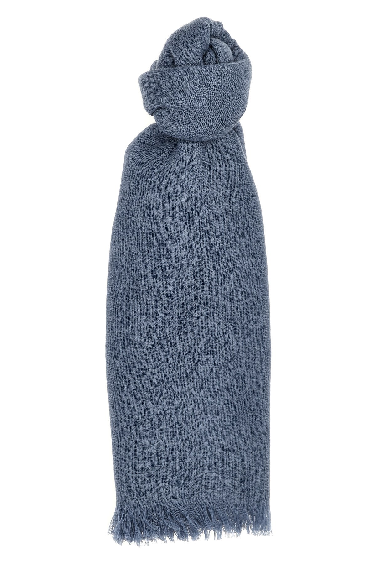 Brunello Cucinelli Silk Cashmere Scarf Scarves And Foulards Light Blue