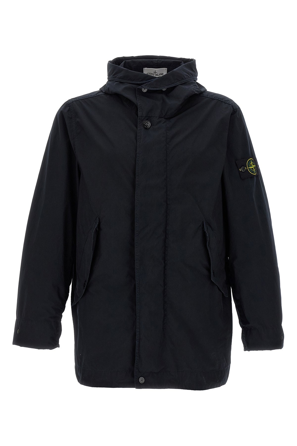 Stone Island Light Compact Touch Poly-tc Casual Jackets And Parka Blue In Black