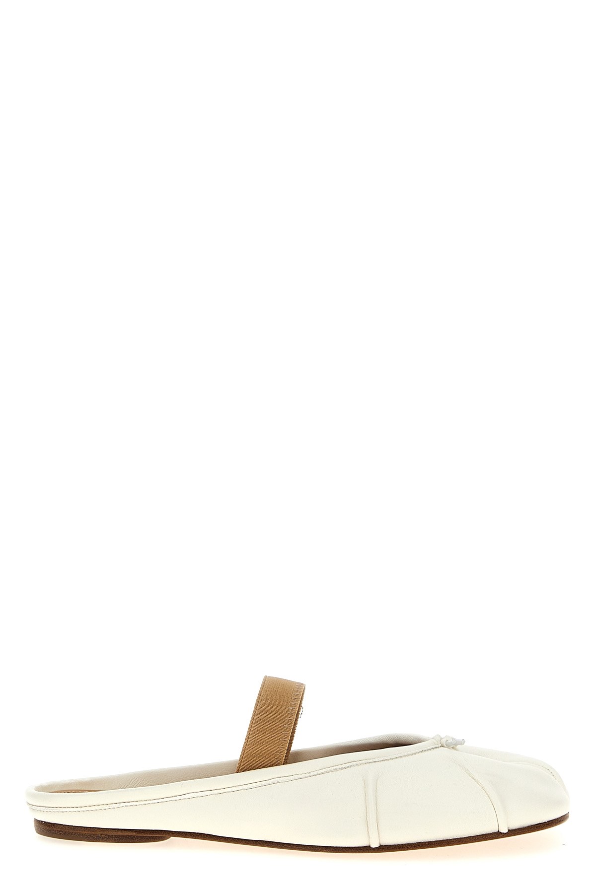 Maison Margiela Tabi Frayed Split-toe Leather Ballet Flats