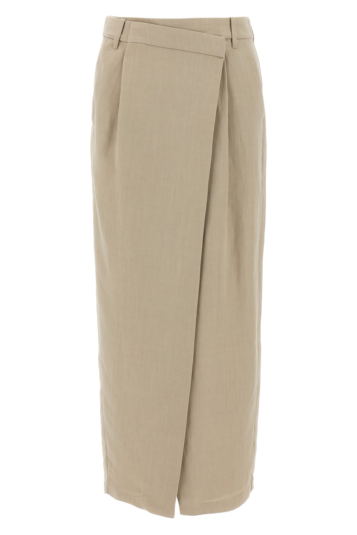 Brunello Cucinelli Wrap Skirt With Back Pockets And Belt Loops