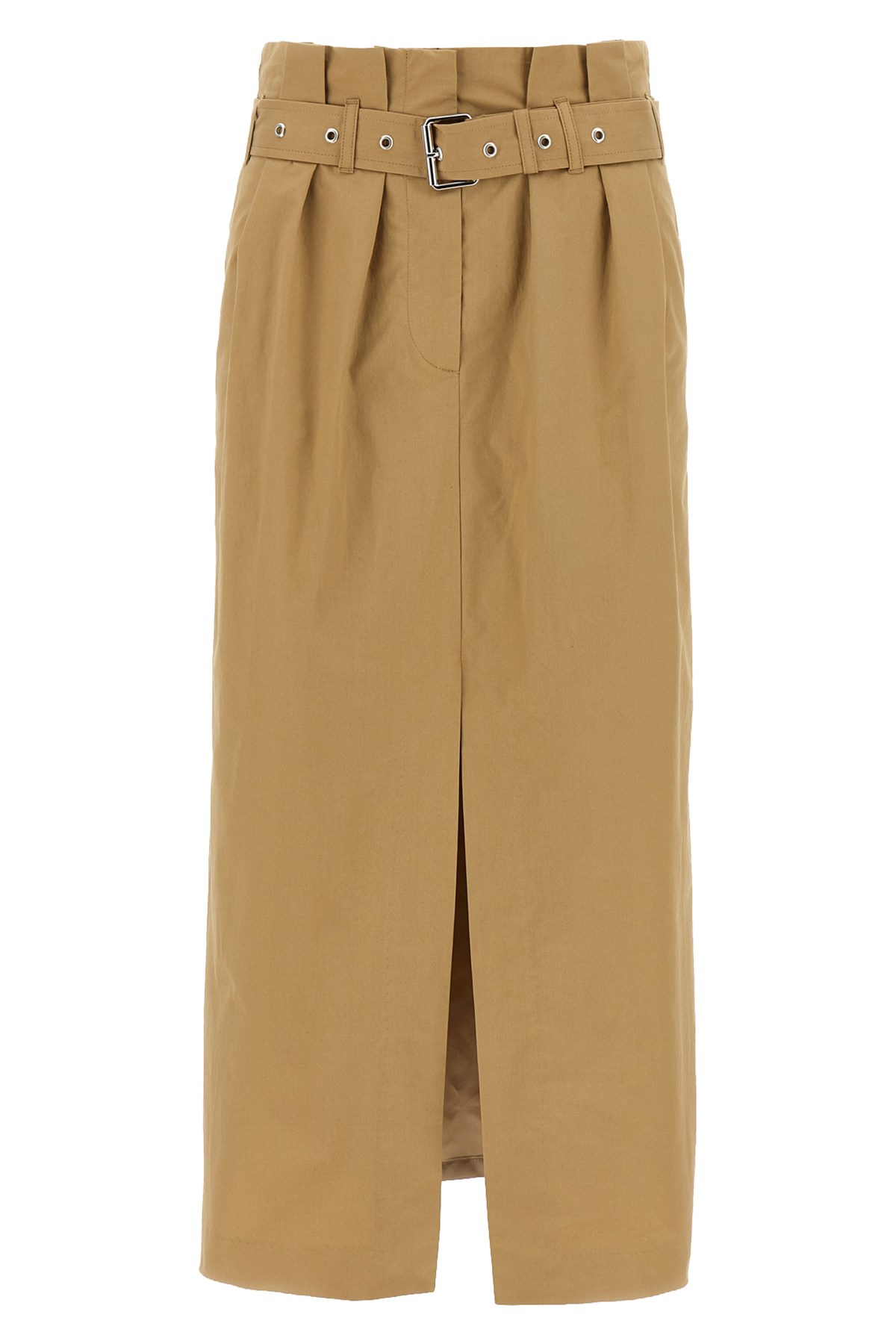 Dries Van Noten Pleated Long Skirt Belted Waist