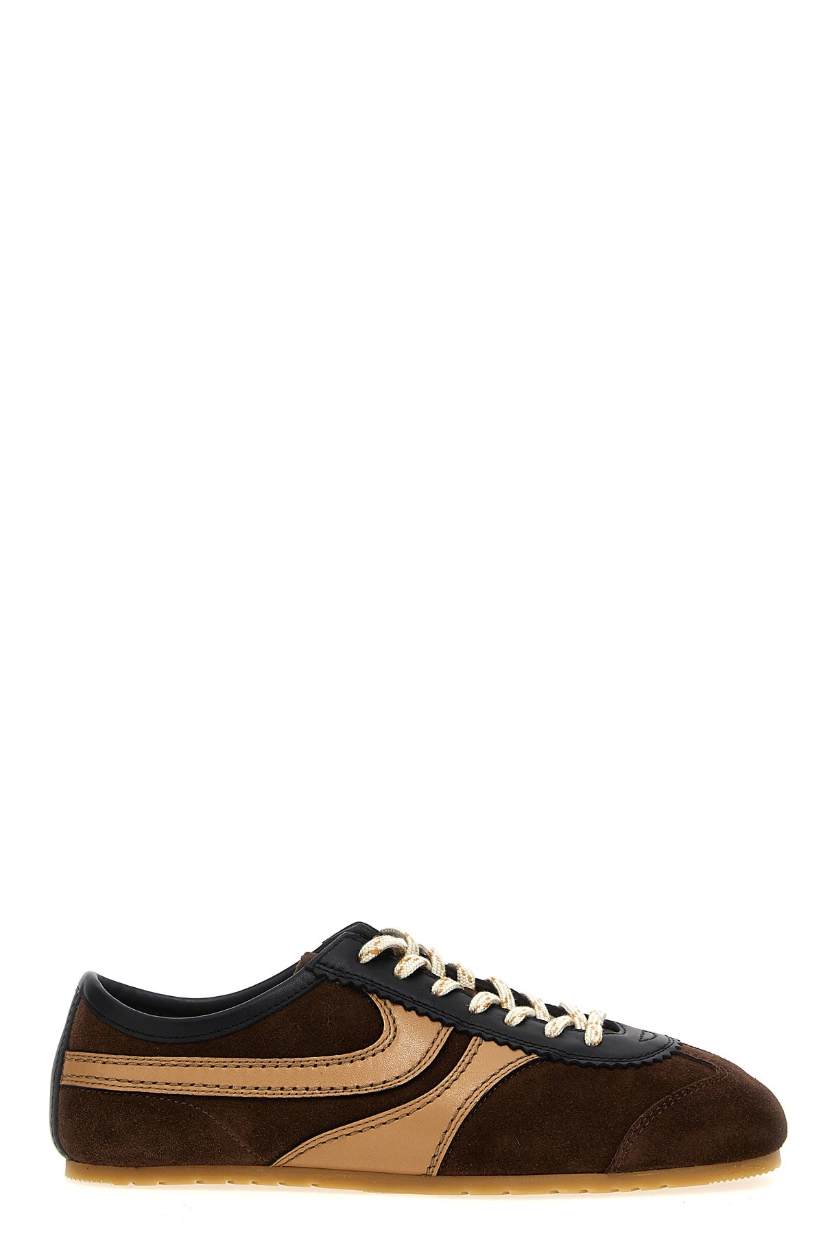 Dries Van Noten Leather-trimmed Suede Sneakers In Multi